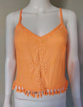 Lilly Pulitzer Katen Embroidered Crop TOP Melon Glow (XL)