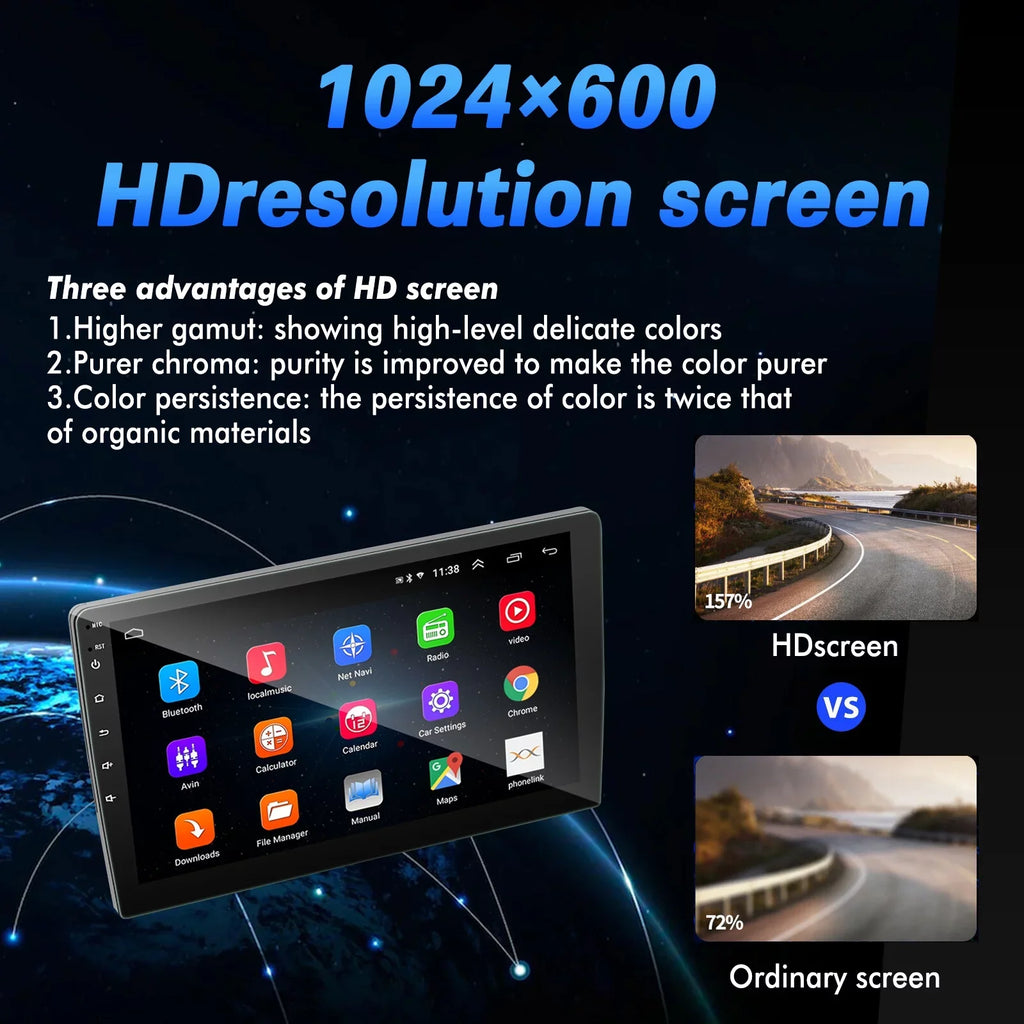 Double Din Car Stereo, 10.1" Android 10.1 Car MP5 Player, HD Touch Screen Car Radio W/Bluetooth Mirror Link GPS Function, Rear Camera Included (2G+32G)