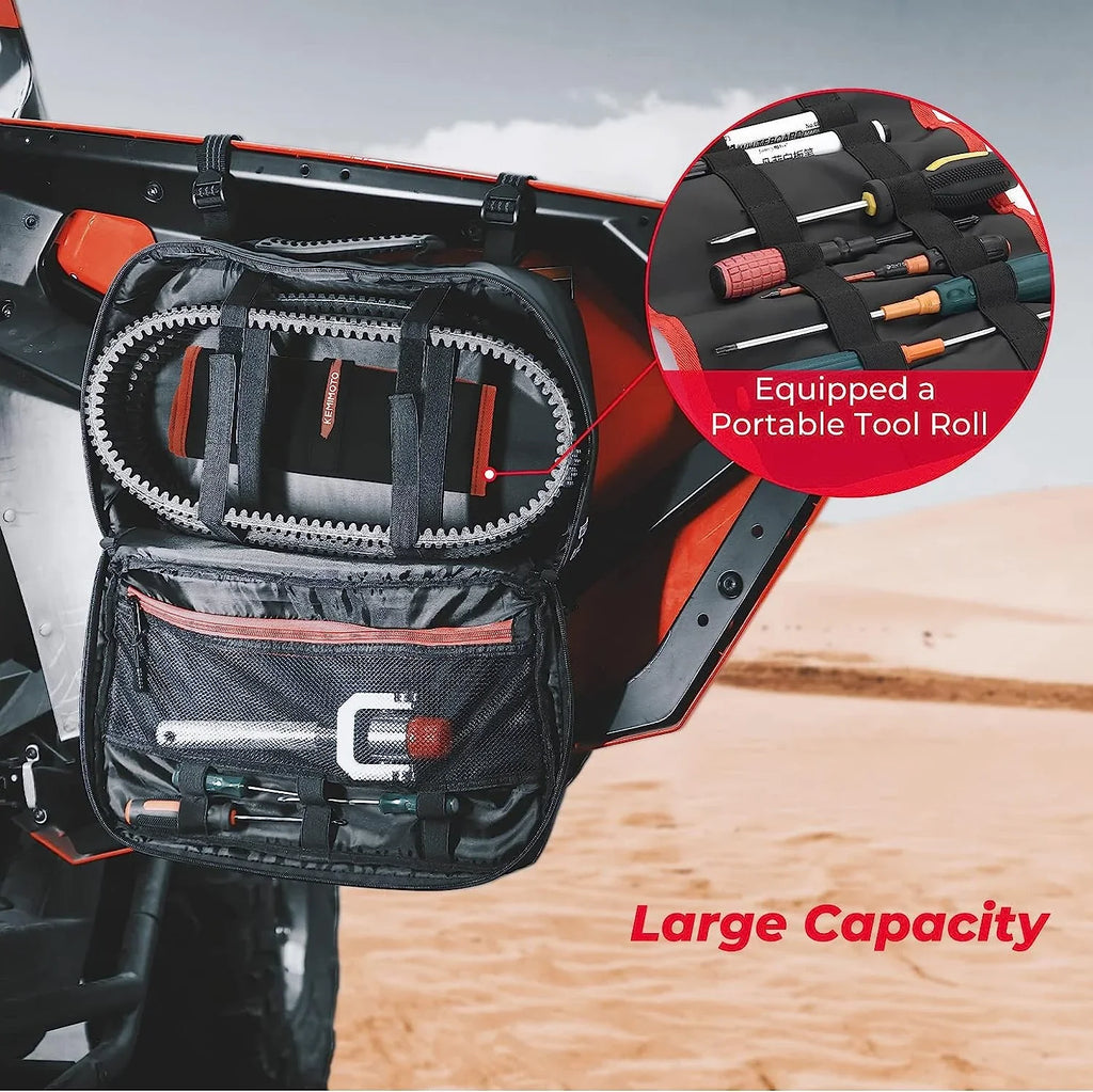 Kemimoto UTV Drive Belt Clutch CVT Storage Bag ATV Tool Organizer Tool Bag Compatible with Can Am X3 Outlander Polaris RZR Ranger