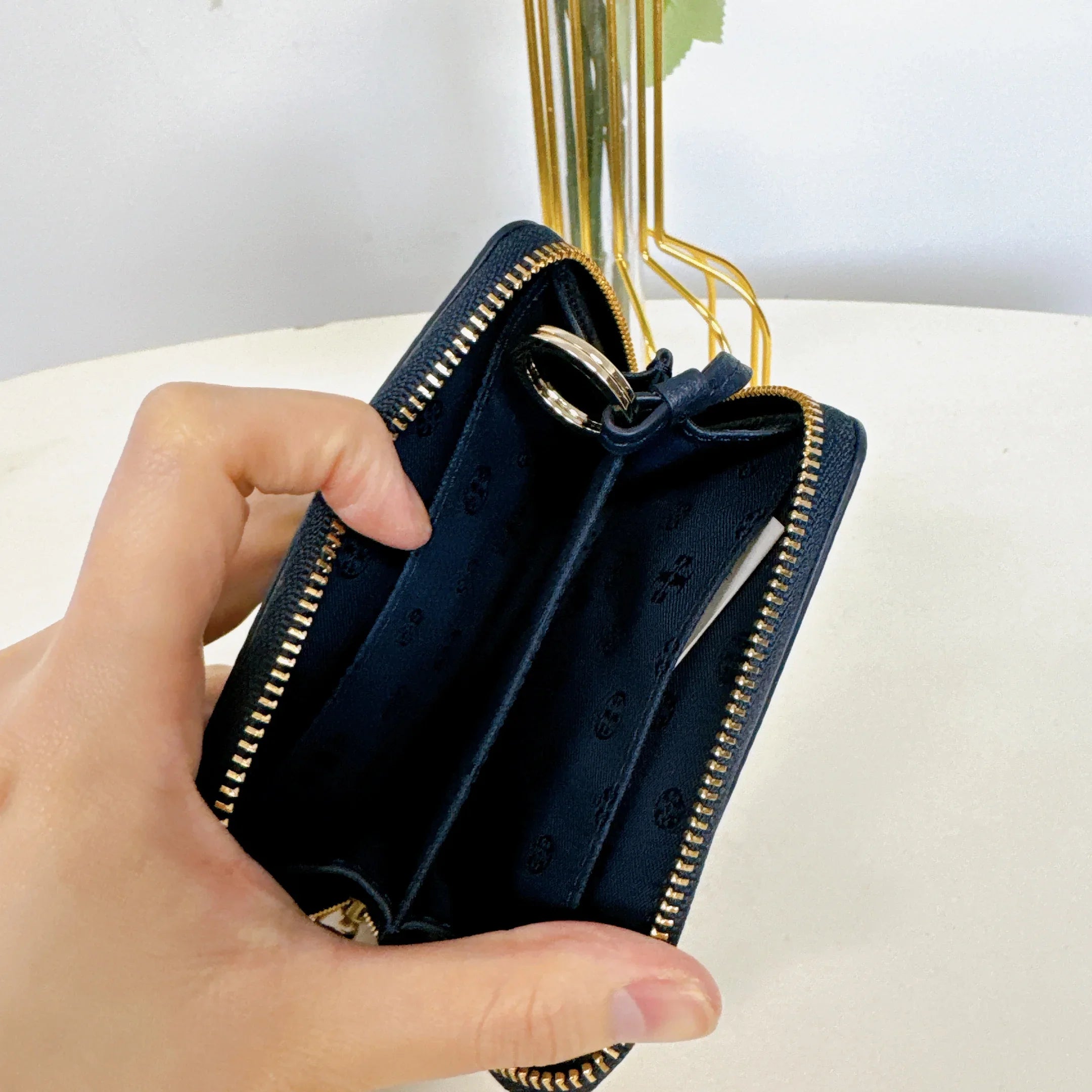 Tory Burch 55378 Thea Zip Coin Case IN ROYAL NAVY
