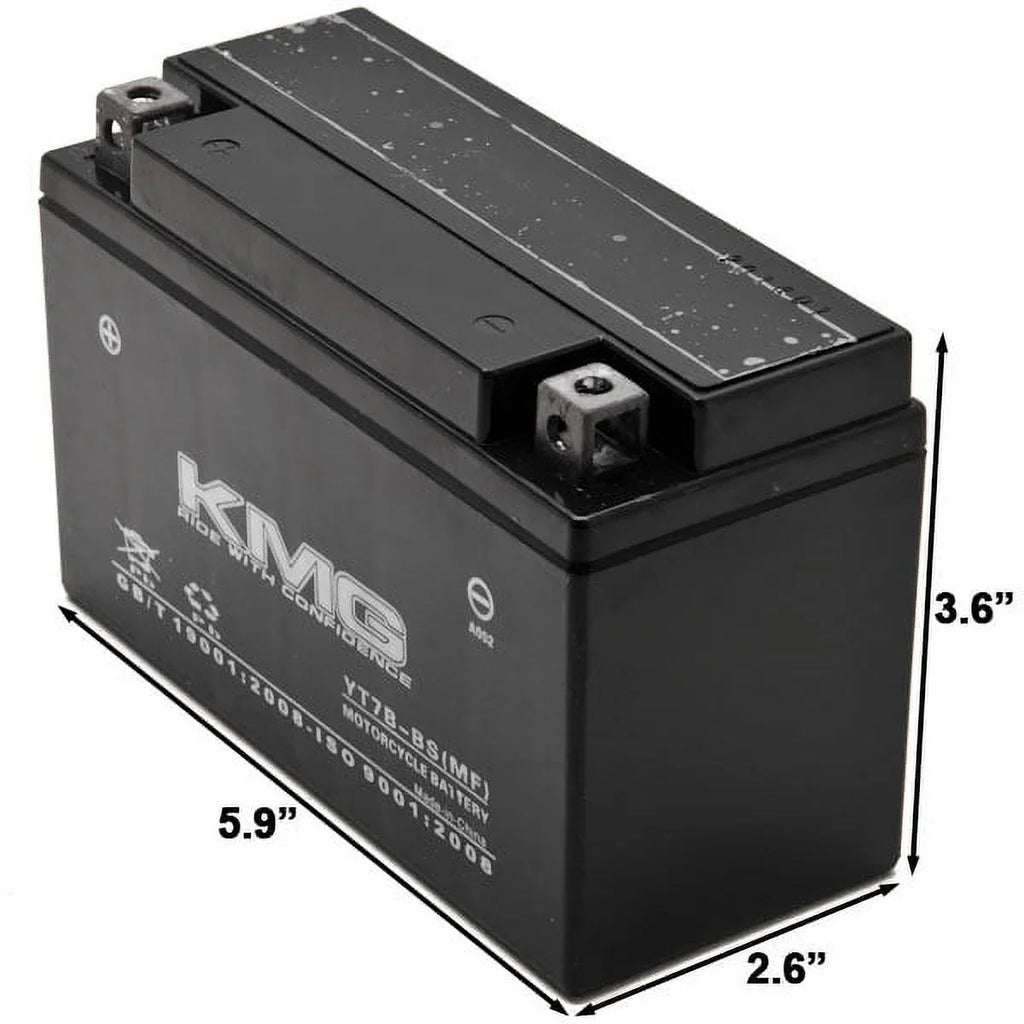 KMG YT7B-BS Sealed Maintenance Free Battery High Performance 12V SMF OEM Gentlemen Powersport Motorcycle ATV Scooter