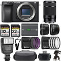 Sony a6400 Mirrorless Camera +55-210mm f/4.5-6.3 OSS Lens +Flash- Kit
