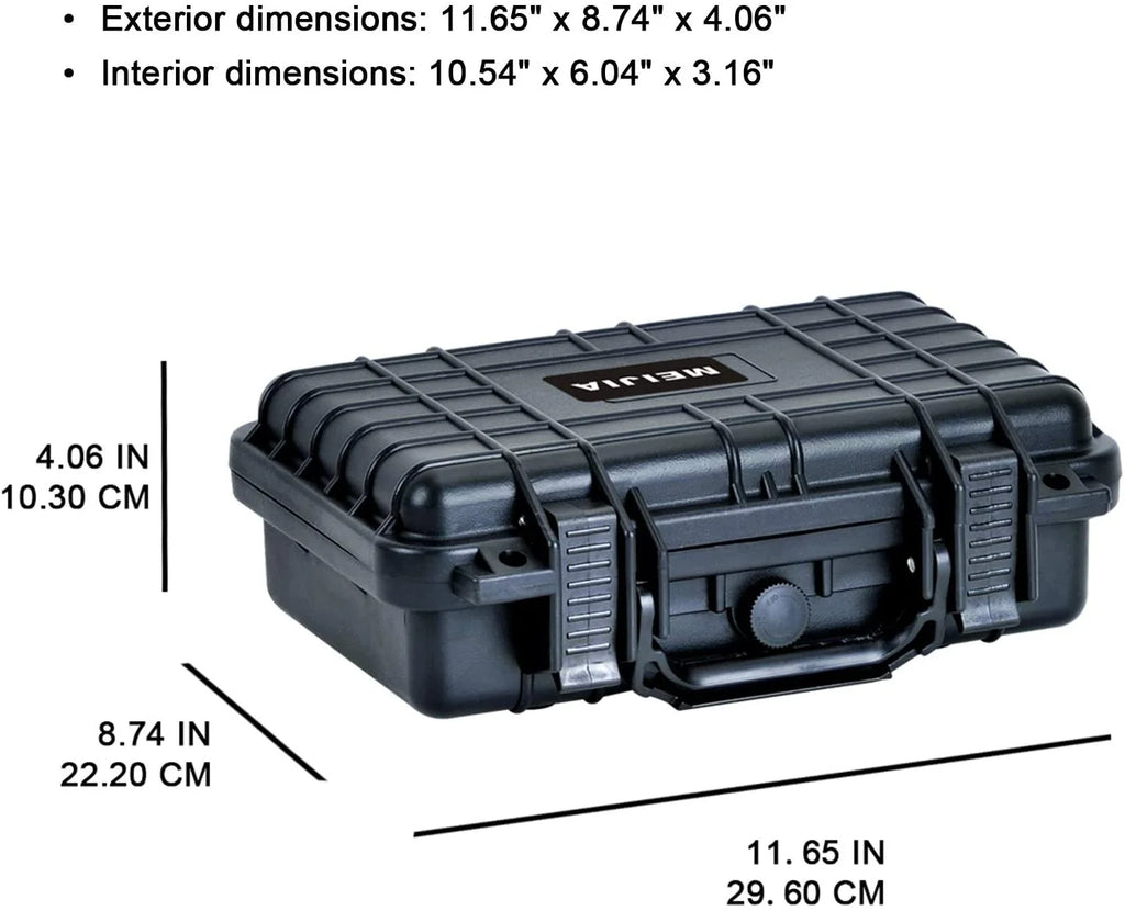 MEIJIA Portable All Weather IP67 Waterproof Protective Hard Case, Small Camera Case,Dry Case with Customizable Foam,Fit Use of Drones, Gentlemen 11.65 x8.35 x3.78 (Elegant Midnight
