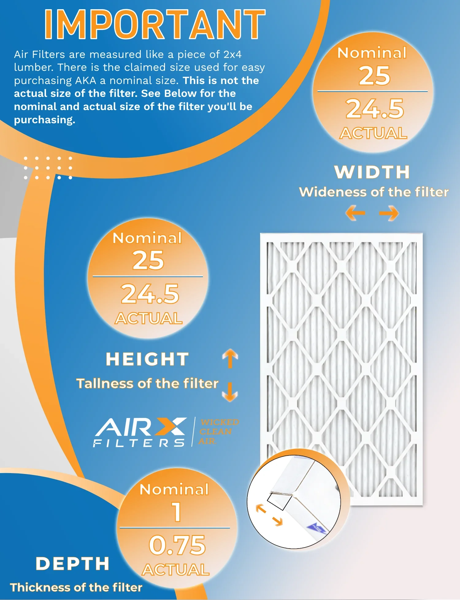 25x25x1 Air Filter MERV 8 Rating, 12 Pack of Furnace Filters Comparable to MPR 700 & FPR 5 - Made in USA by AIRX FILTERS WICKED CLEAN AIR.
