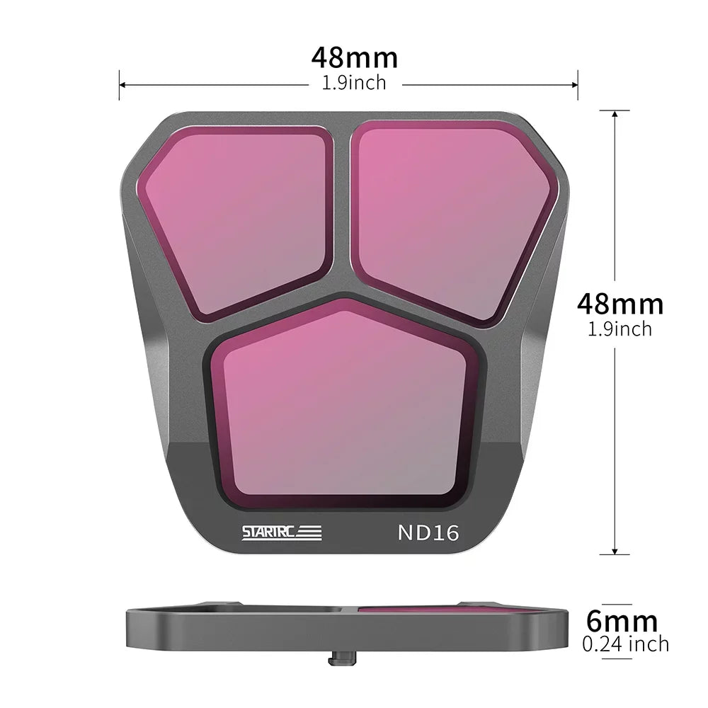 moobody 4-Pack Filters ND8/ND16/ND32/ND64 Lens Filter Aluminum Material AGC Optical Glass Waterproof Scratch-resistant -reflective Coatings Compatible with DJI Mavic 3 Pro