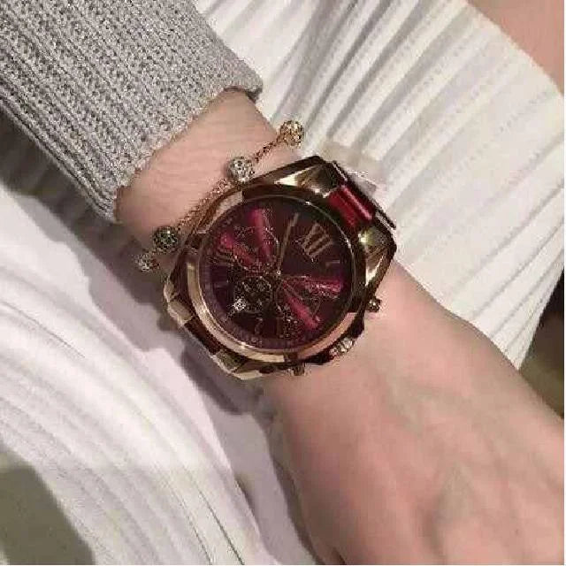 Michael Kors MK6270 Bradshaw Burgundy Red Chronograph Wrist Watch for People