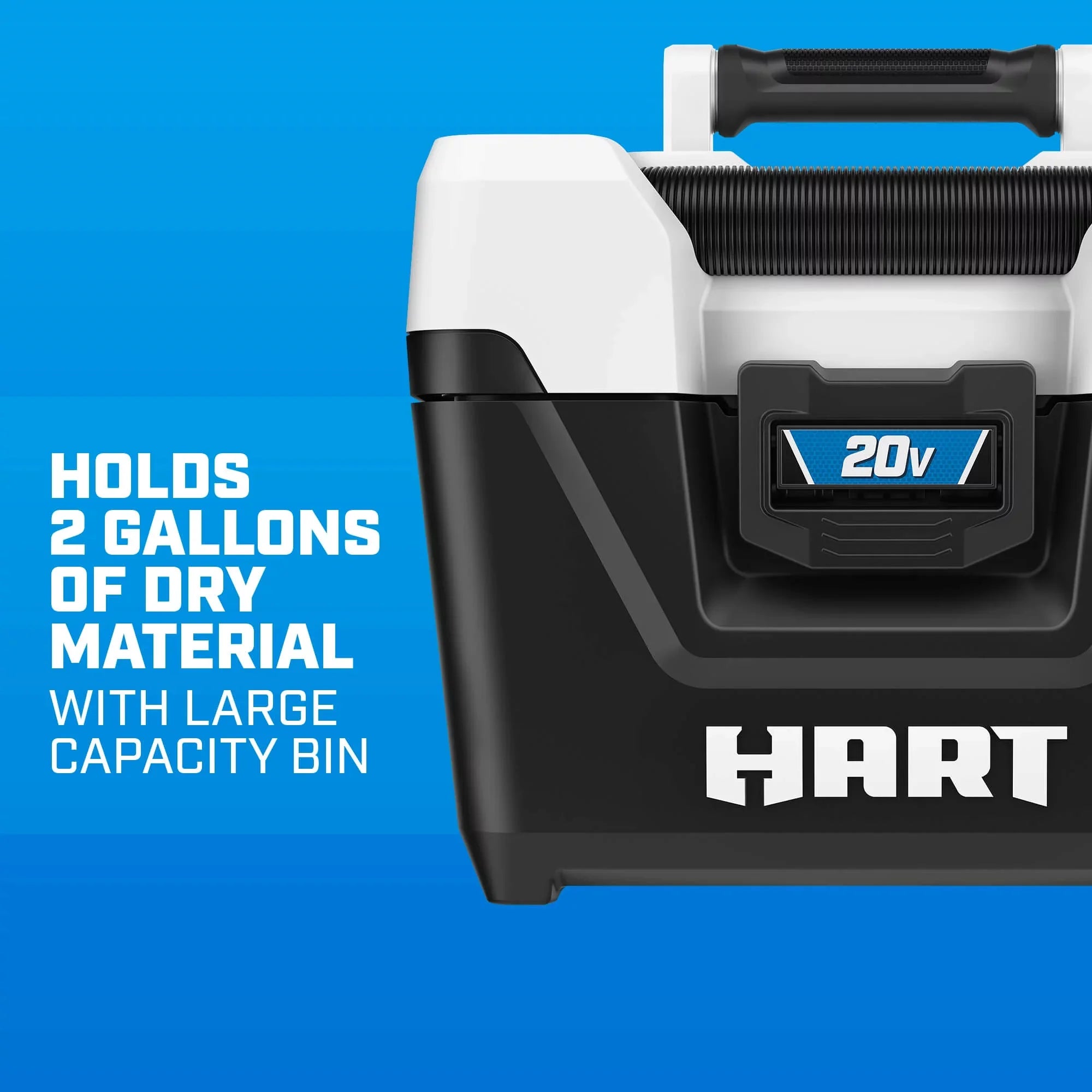 HART 20-Volt Cordless 2-Gallon Wet/Dry Vacuum Kit (1) 20-Volt 4.0Ah Lithium- Ion Battery