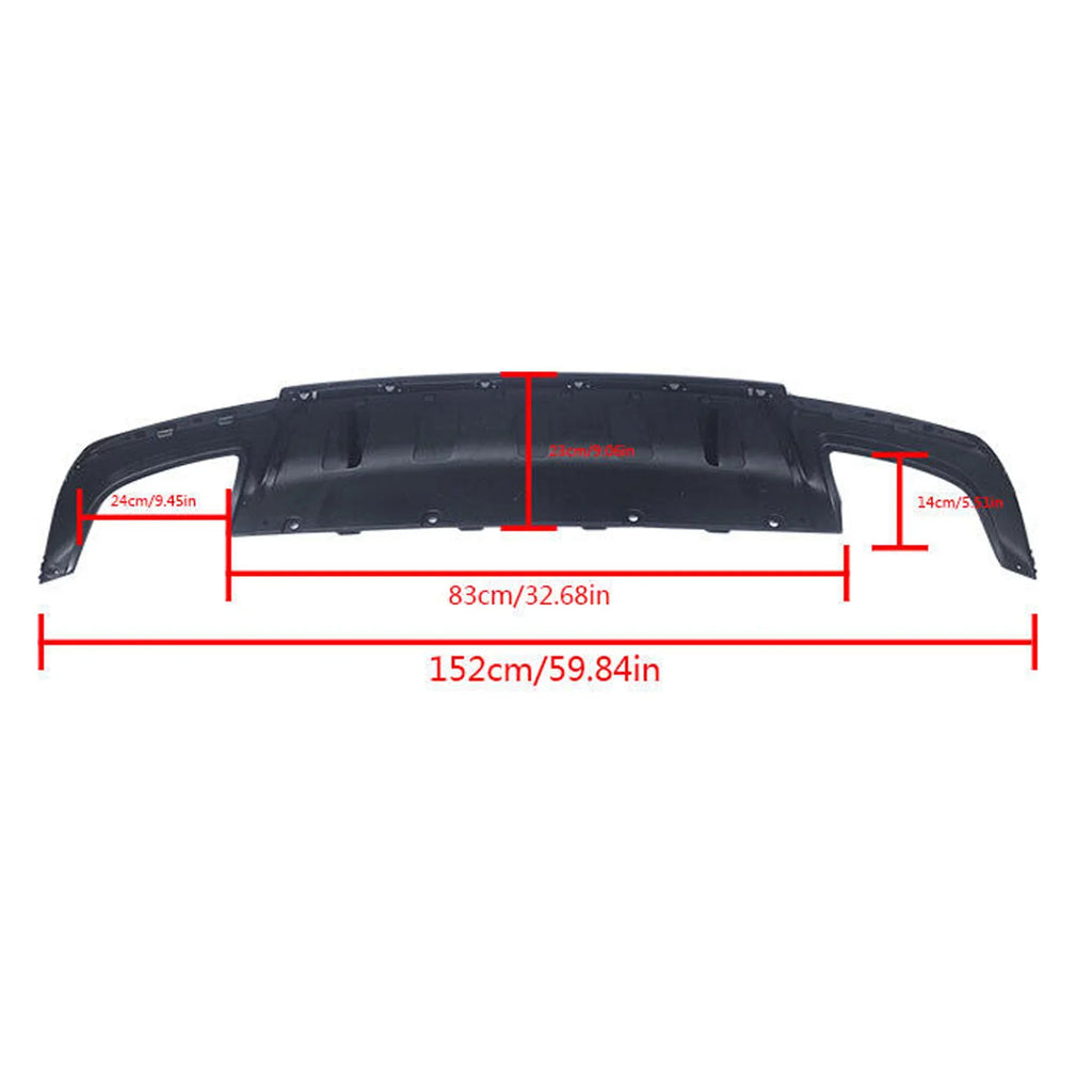NINTE Rear Diffuser for 2015-2022 Chrysler 300 SRT Carbon Fiber Style Square Exhaust