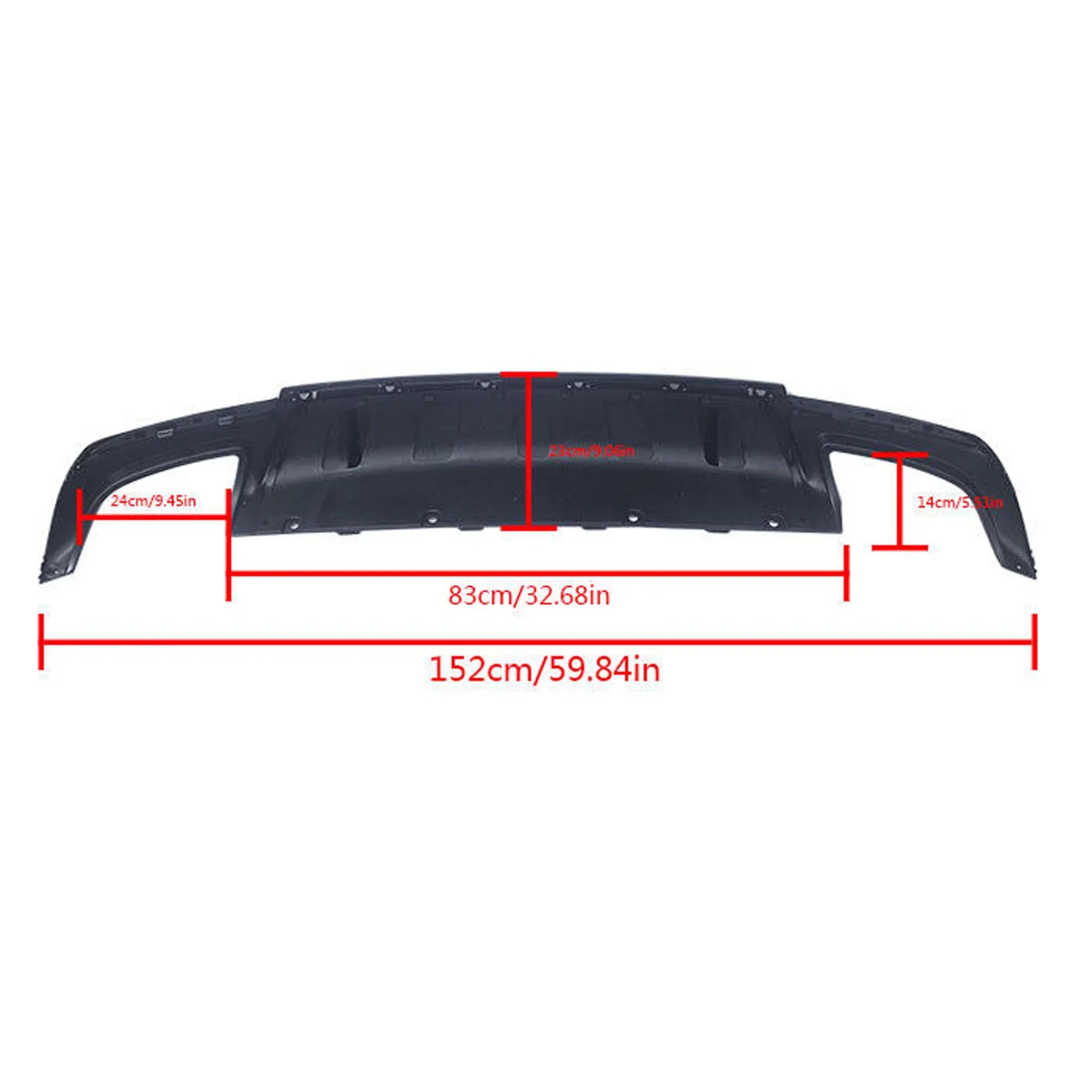 NINTE Rear Diffuser for 2015-2022 Chrysler 300 SRT Carbon Fiber Style Square Exhaust