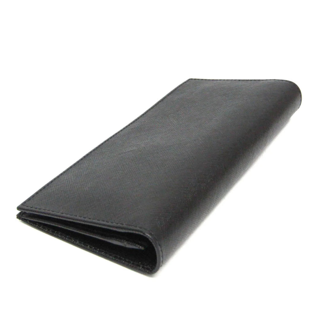 Pre-Owned Prada Saffiano 2M0836 People Leather Long Wallet (bi-fold) Dark (Good)