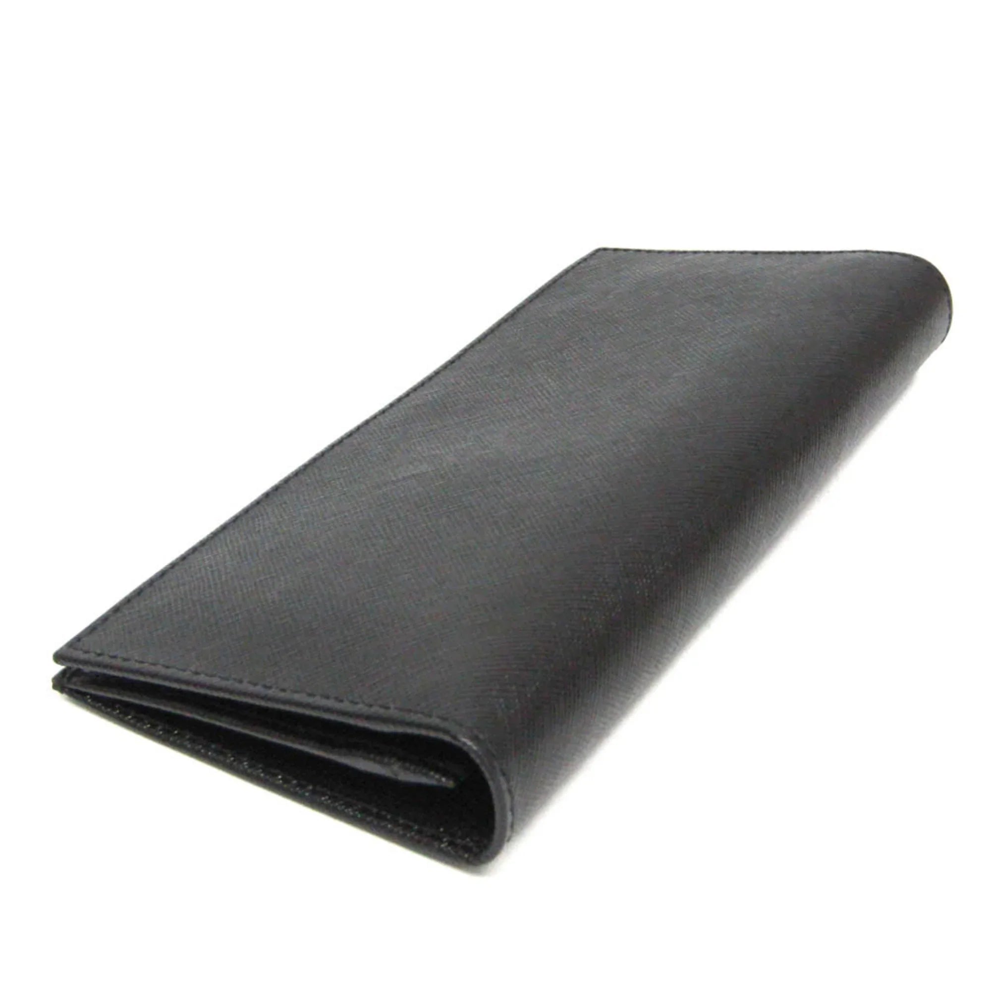 Pre-Owned Prada Saffiano 2M0836 People Leather Long Wallet (bi-fold) Dark (Good)