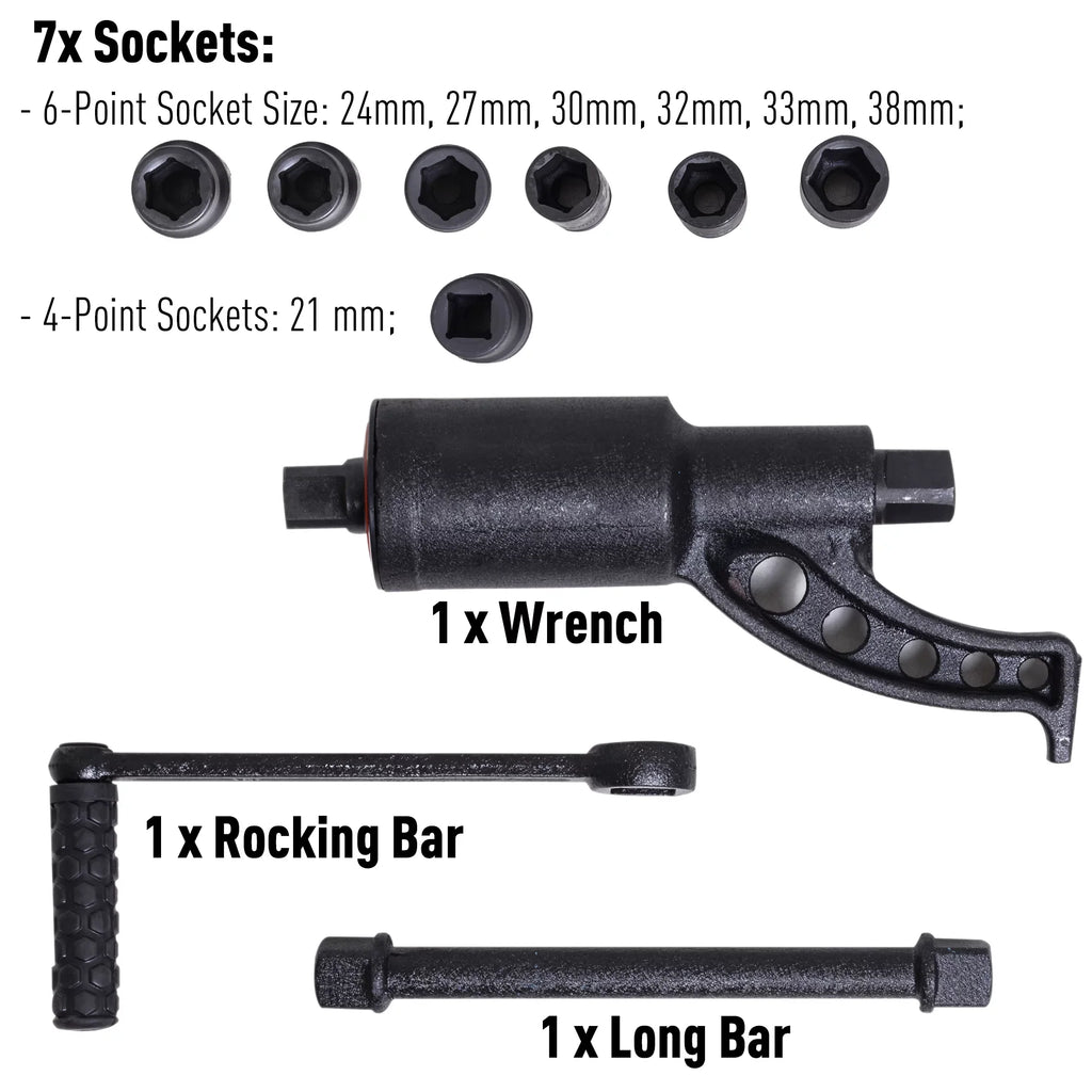 DURHAND Torque Multiplier Wrench Labor Saving Lug Nut Set W/7 Cr-V Socket