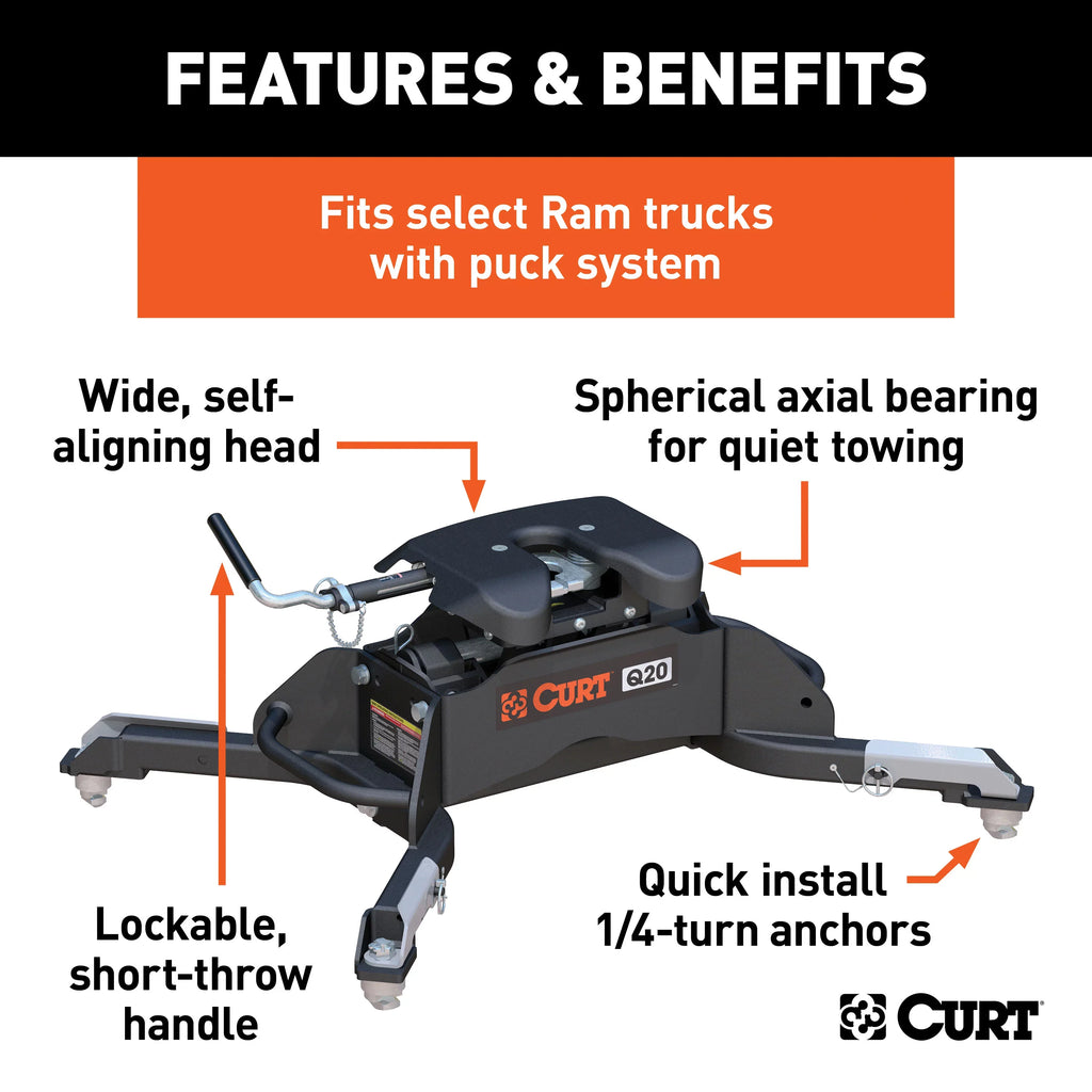 CURT Q20 5th Wheel Hitch with RAM OEM Legs