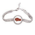 Deep Red Classic Cars Pattern Outline Tennis Chain Anklet Bracelet Diamond Jewelry