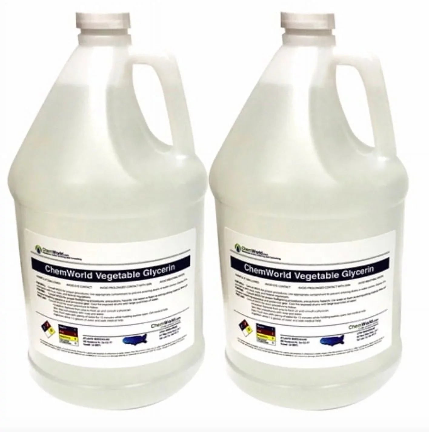 Chemworld Glycerin - Vegetable Glycerine - Glycerin Liquid - Liquid Glycerin - Pure Glycerin - Glycerin Vegetable - Pure Glycerine Glycerine Vegetable - Pure Vegetable Glycerin - 2x1 Gallon