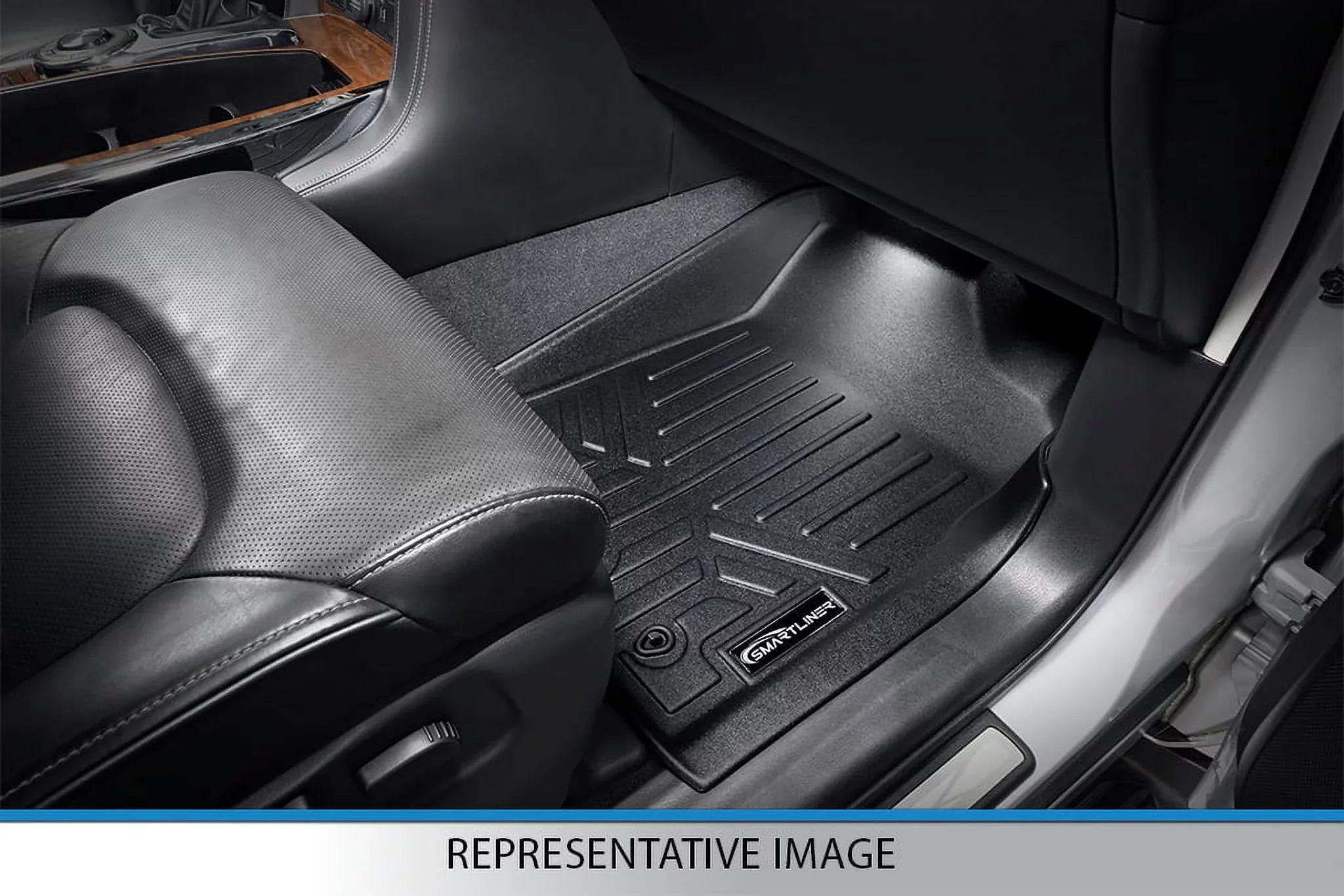 Smartliner SA0183-B0303-C0186-E0185 Floor Mats & Cargo Liner Set with 2nd Row Bucket Seats without Console for 2011-2017 Ford Expedition, Dark