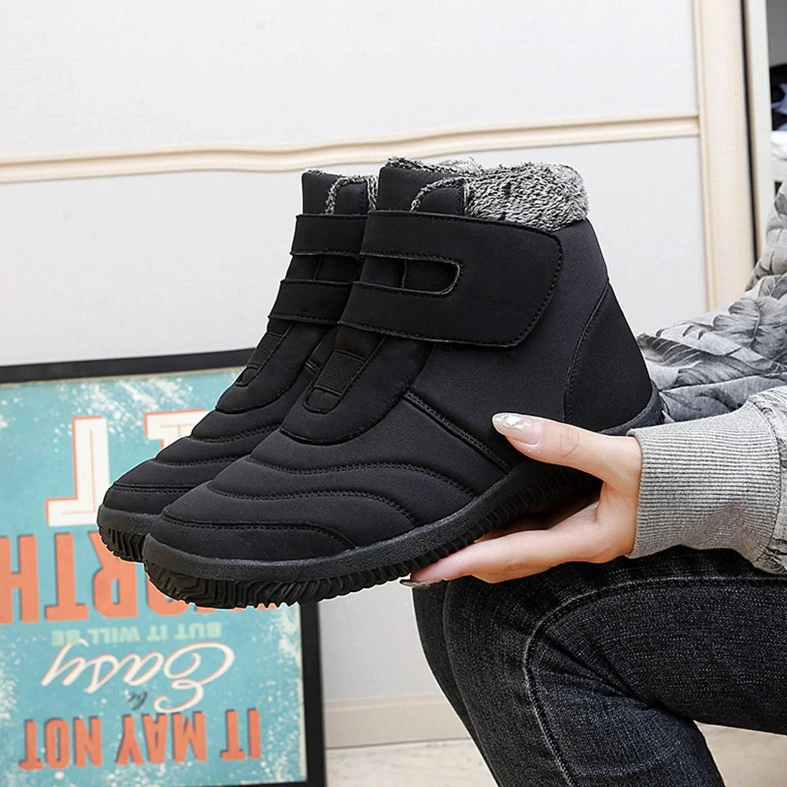 Individuals Winter Plus Cotton Thickened High Top Casual Cotton Boots Outdoor Fashion Warm Snow Boots Winter Snow Boots Gentlemen Water Proof Snow Boots for Gentlemen Size 12 Wide Width People Snow Boots Size 12