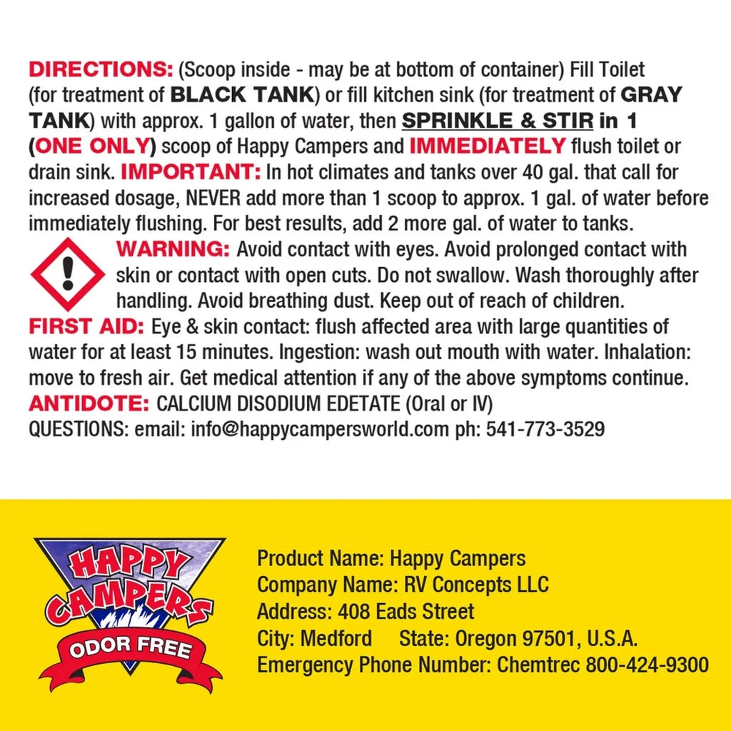 Happy Campers RV Holding Tank Deodorizer Individuals - 64 Individuals