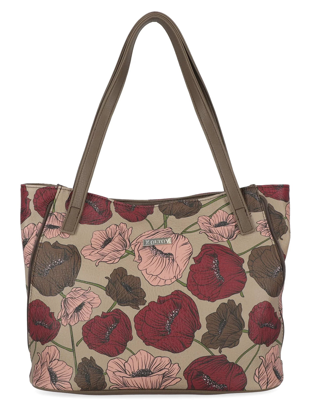 Koltov Vegan Leather Emily East West Tote, Marbella / Bay Leaf