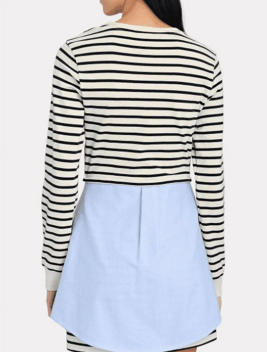 VERONICA BEARD Gentlemen Multi Laszlo Tie-Waist Cotton Mini Dress, Large