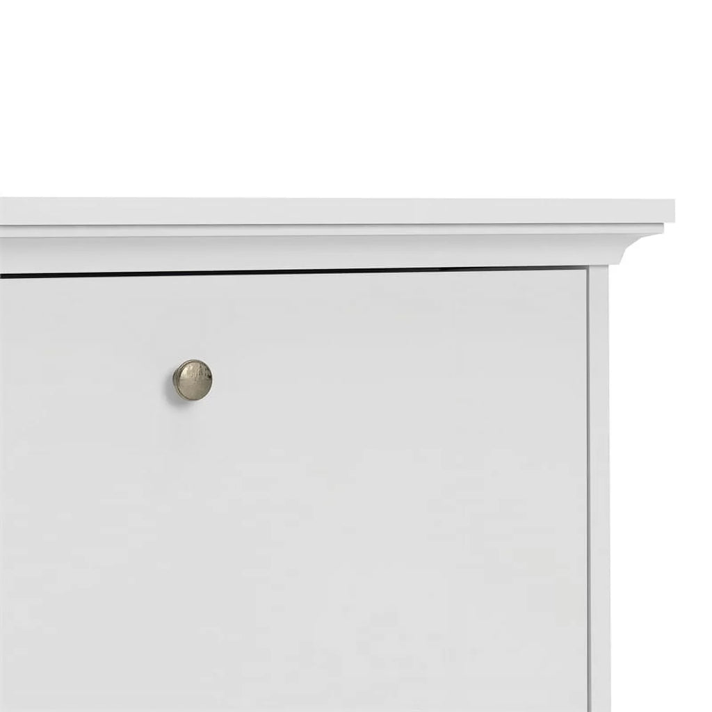 Allora Contemporary 3 Drawer Wood Shoe Cabinet in White