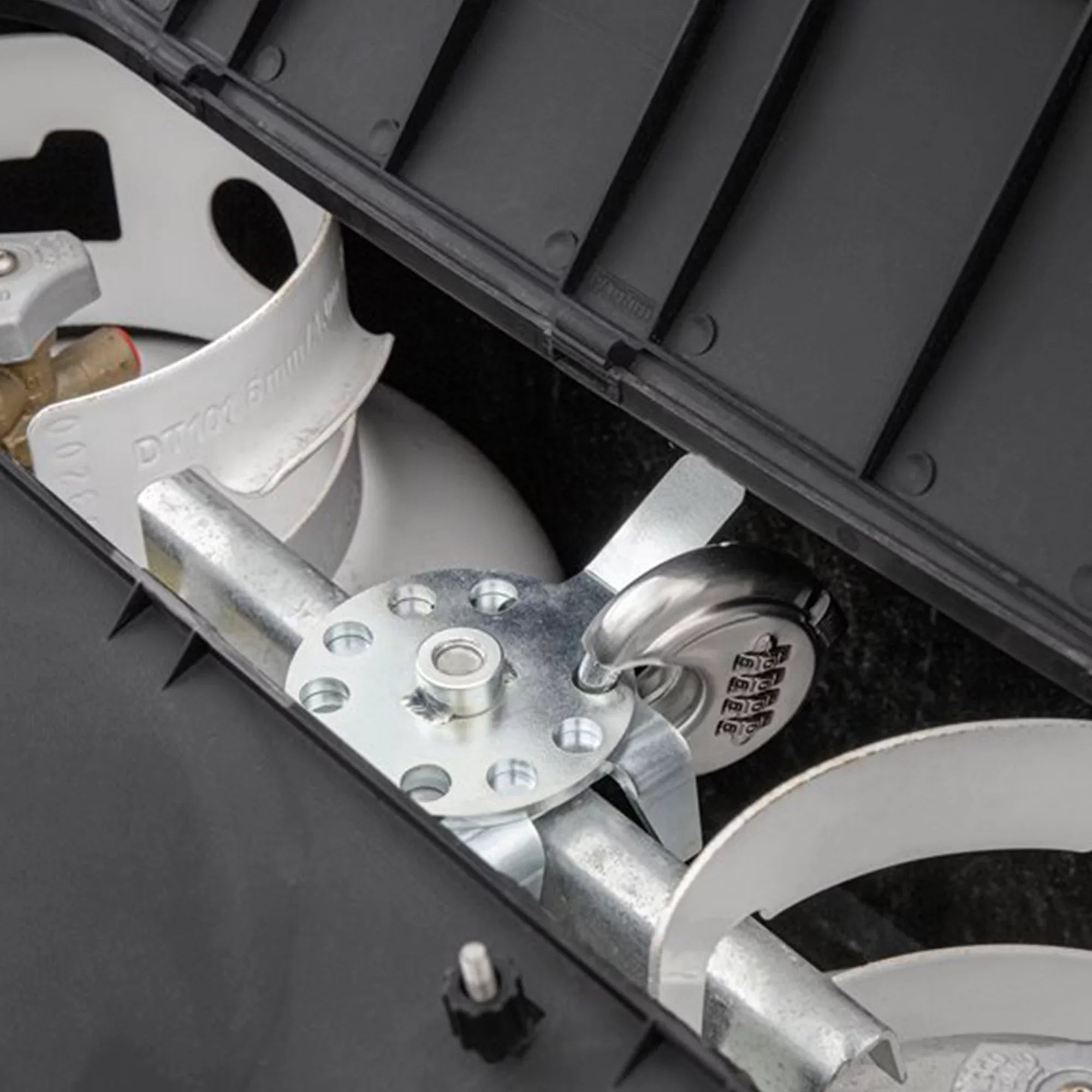 Camco Camper/RV Double Propane Tank Locking Device | Features a Combination Lock for Keyless Access & Heavy-Duty Steel Design (40590)