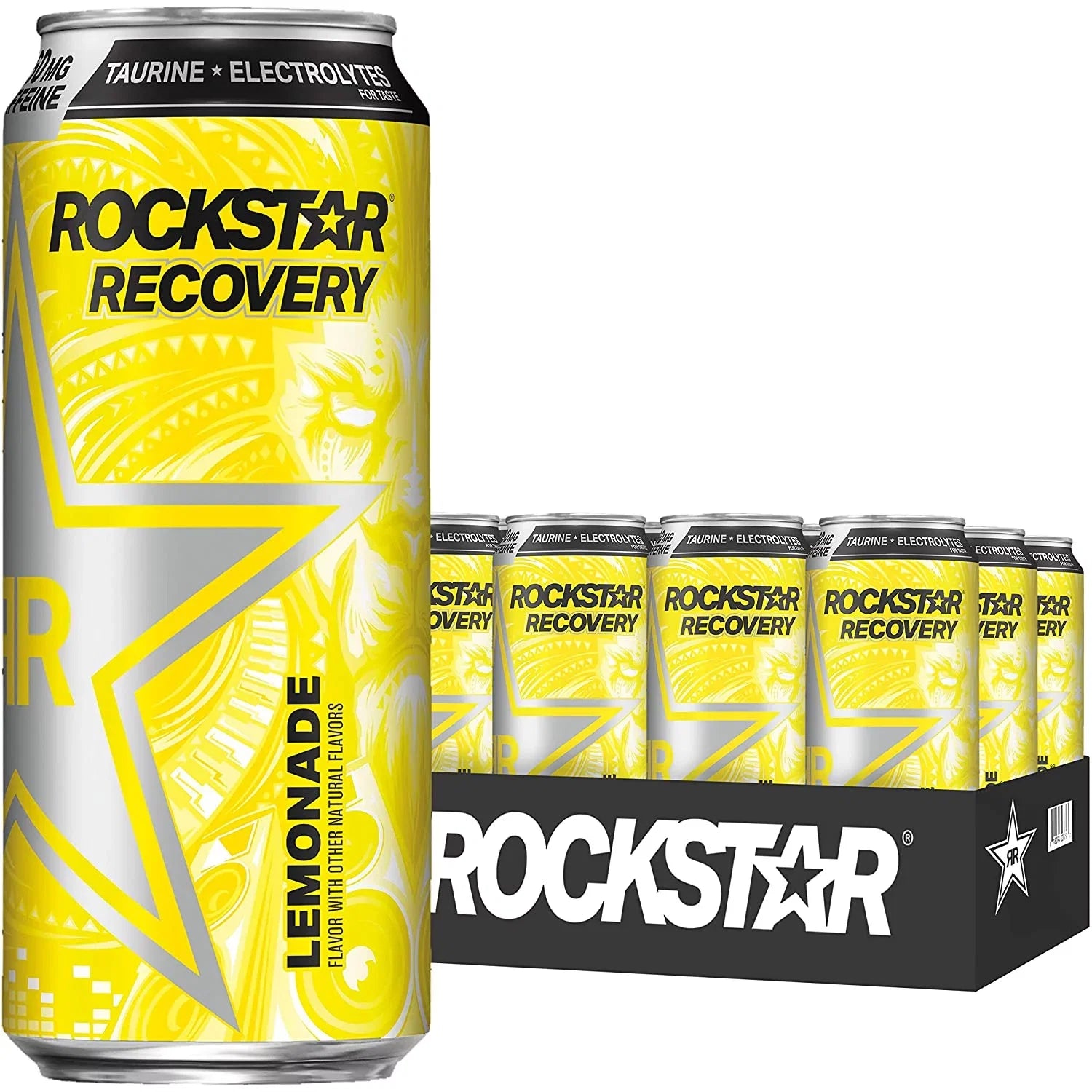 Rockstar Energy Drink Recovery Lemonade, 16oz Cans (pack of 12) (Packaging May Vary)