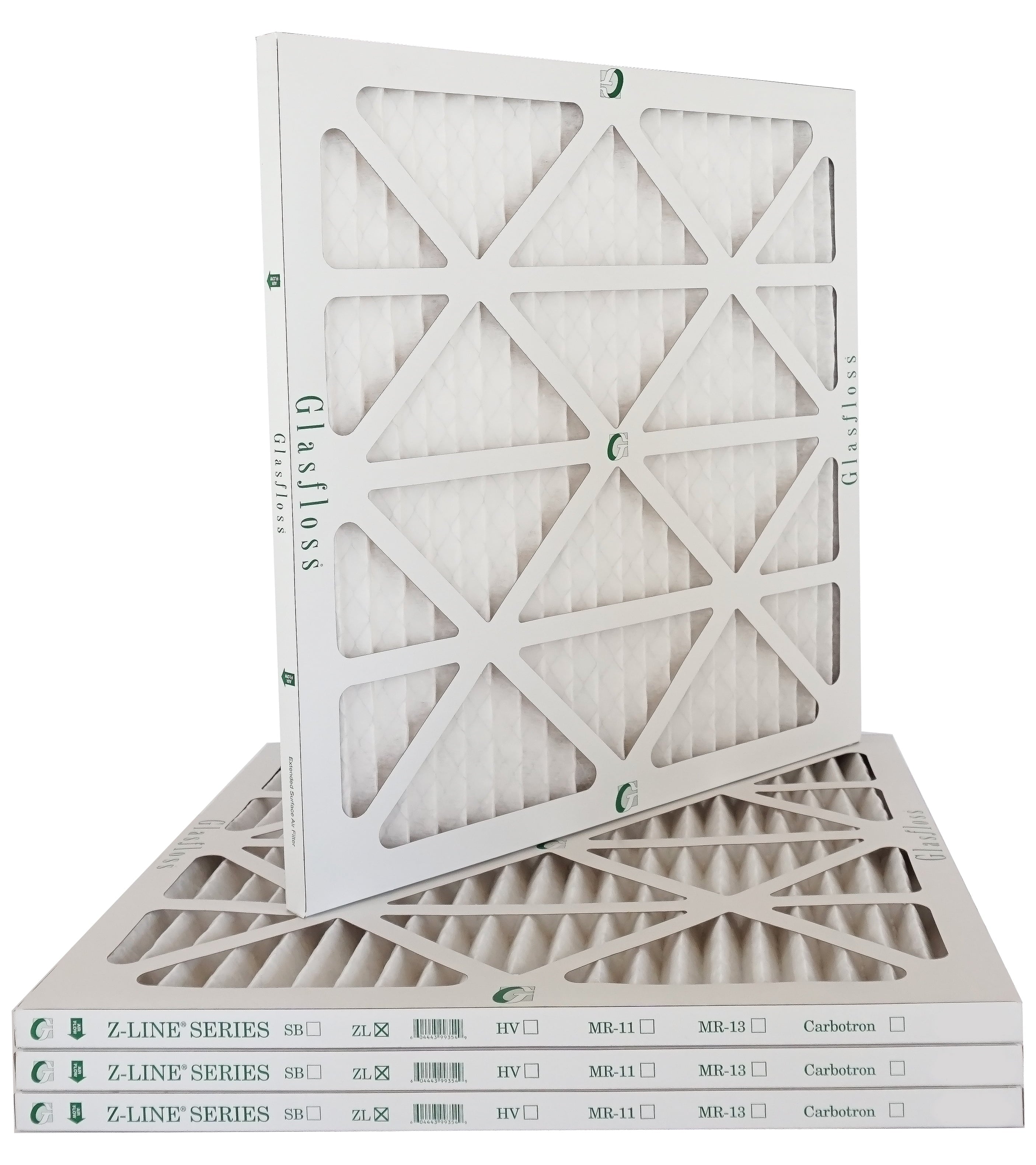 Glasfloss Air Filter 24x25x2 - 2" MERV 10 - (Pack of 4) - Pleated AC or HVAC Air Filter - Furnace Air Filter - Home or Office - Made In The USA.