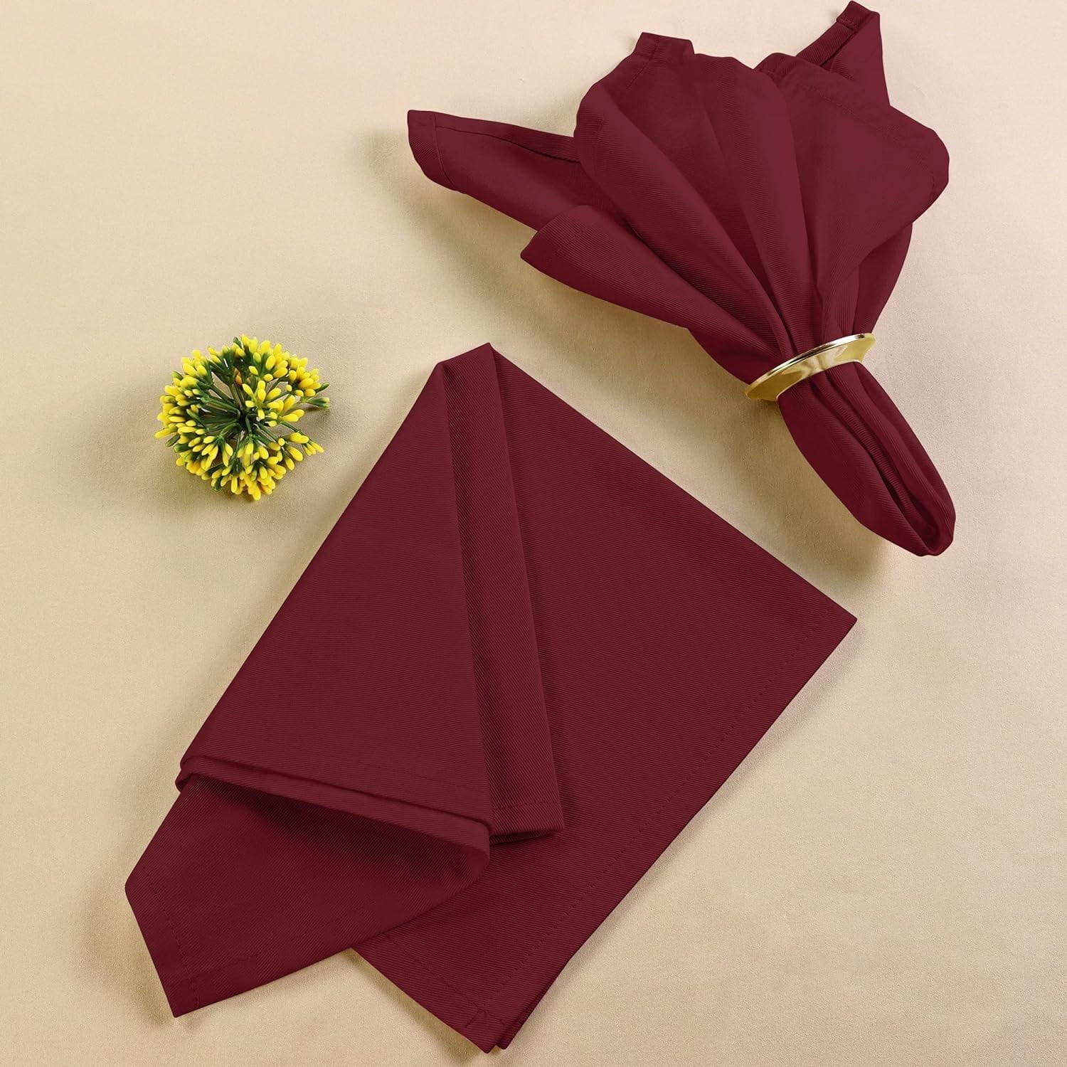 Utopia Kitchen Burgundy Cloth Napkins [12 Pack, 18x18 Inch] Cotton Final Point Washable and Reusable Table Dinner Napkins for Hotel, Lunch, Restaurant, Weddings, Event and Parties 18x18 Inch Burgundy