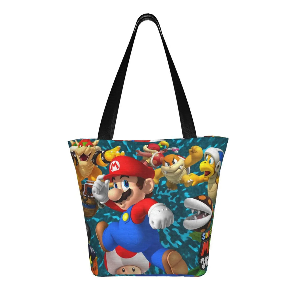 Super Mario 3D Land People Tote Bag Large Capacity Shoulder Handbag For Travel Beach Shopping Business Work School
