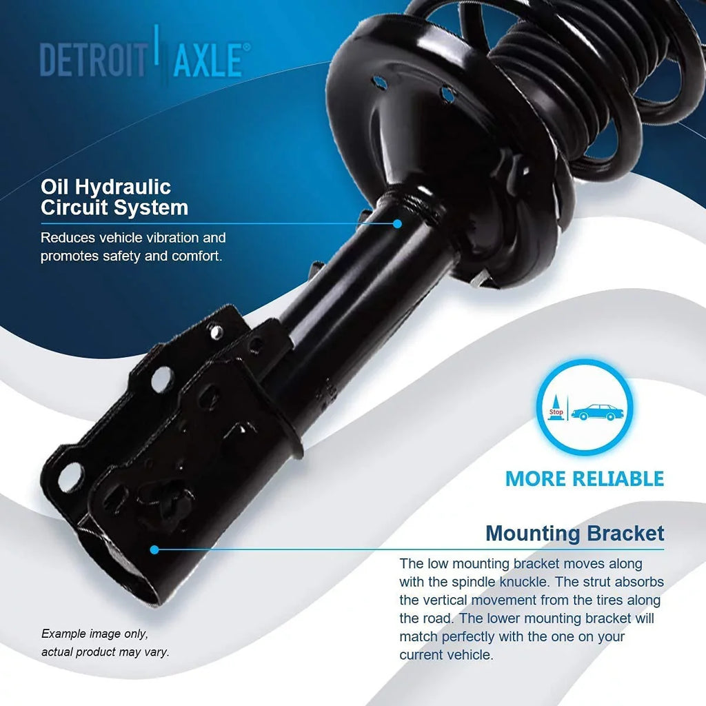 Detroit Axle - Front Struts w/Coil Springs for 2004-2012 Chevy Malibu, 2005-2010 Pontiac G6, 2007-2009 Saturn Aura, 2pc Front Struts Complete Assembly 2006 2008 2010 2011 People
