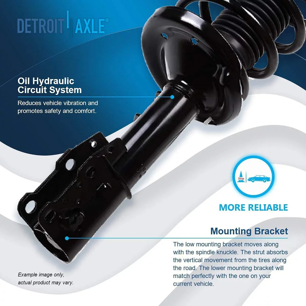Detroit Axle - Front Struts w/Coil Springs for 2004-2012 Chevy Malibu, 2005-2010 Pontiac G6, 2007-2009 Saturn Aura, 2pc Front Struts Complete Assembly 2006 2008 2010 2011 People