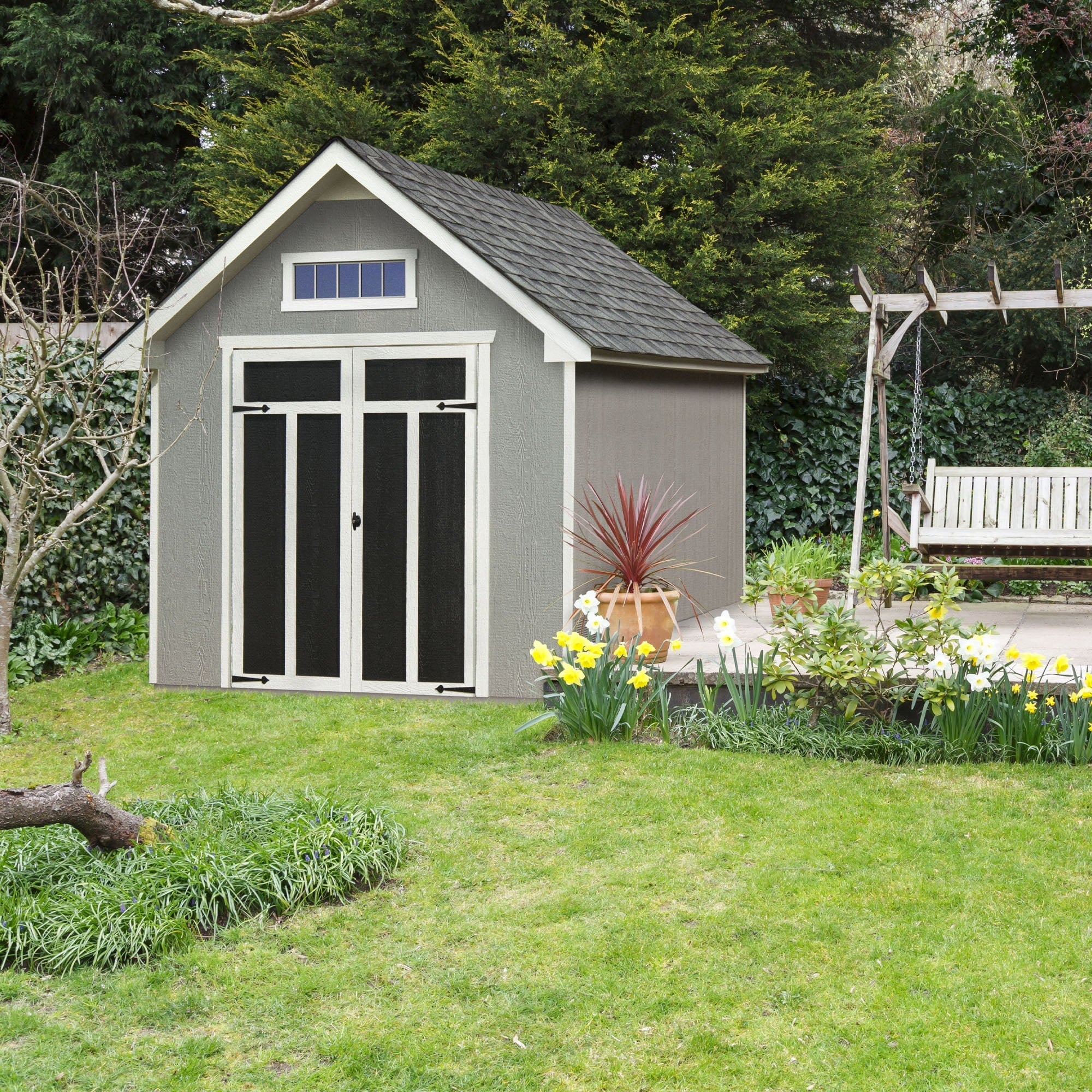 Handy Home Products Tribeca 8 ft. x 12 ft. Wood Storage Shed (Floor Included)