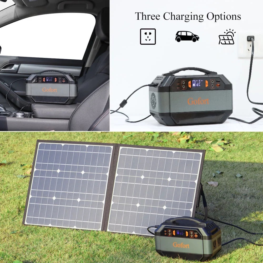 330W Portable Power Station, 299Wh Solar Generator Backup Power Supply with 2X 110V AC Outlets, 4X 12V DC Outlets and 4X USB Outlets for Outdoor Camping, RV Travel, CPAP, Home Emergency Power