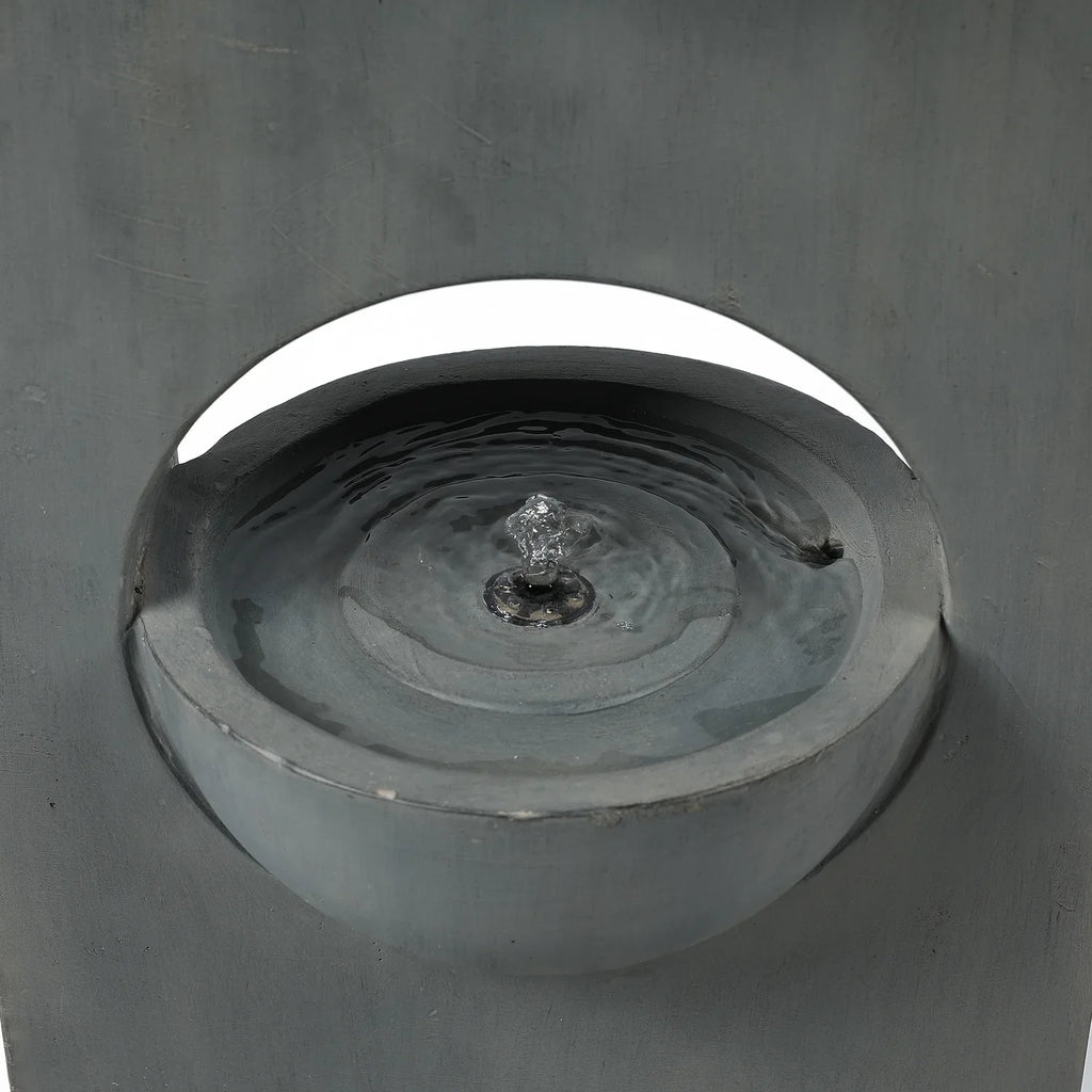 HomeStock Vintage Visions Gray Gentlemen Column Two Tier Bowl Bubbler Outdoor Fountain