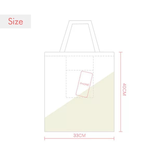 Heart Graffiti Line Valentine's Day Tote Canvas Bag Shopping Satchel Casual Handbag