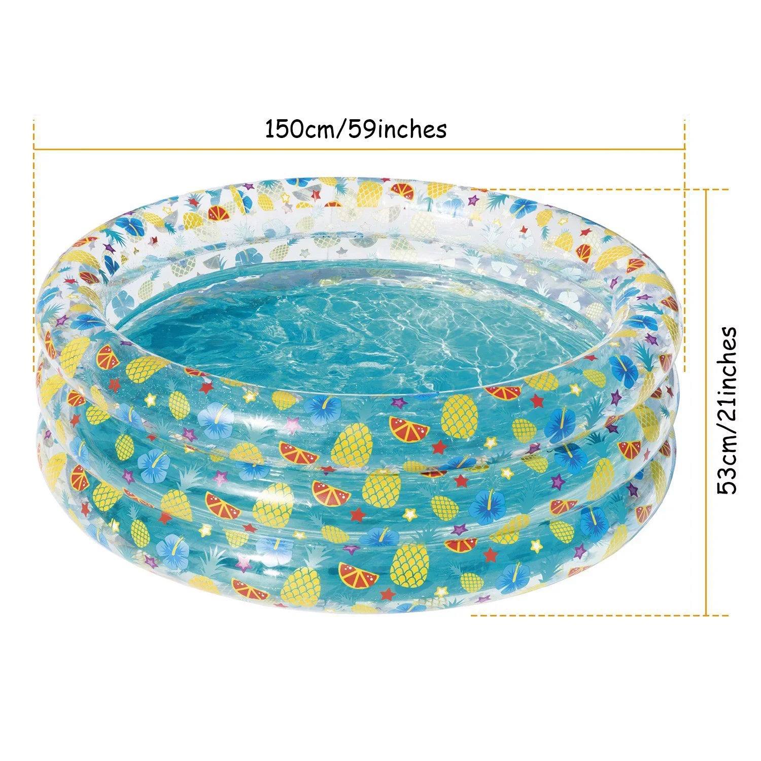 Inflatable Family Pool,iMounTEK Foldable Baby Swimming Pool with 3 Velvets Water Drain Plug for Indoor Backyard Beach, 59x21in
