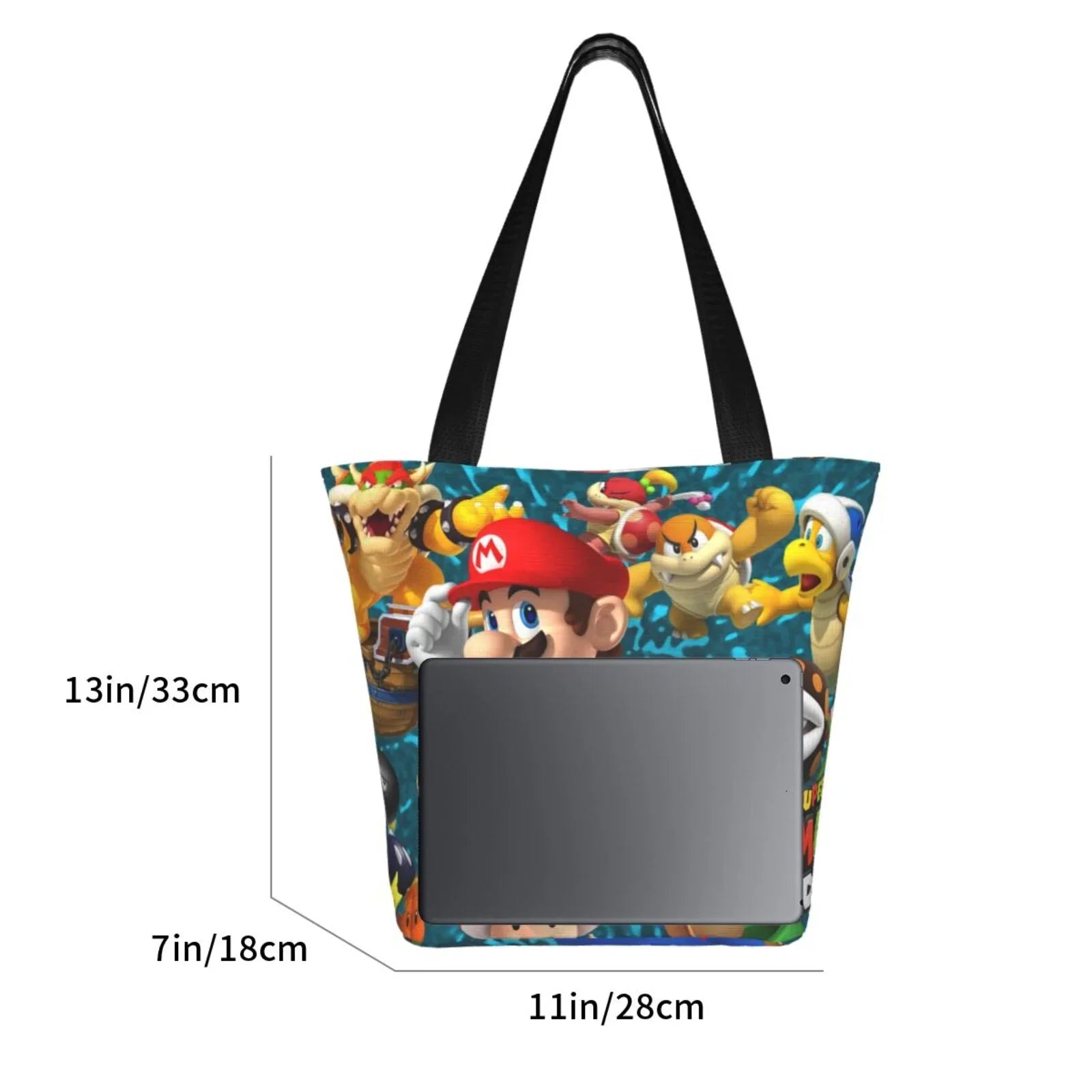 Super Mario 3D Land People Tote Bag Large Capacity Shoulder Handbag For Travel Beach Shopping Business Work School
