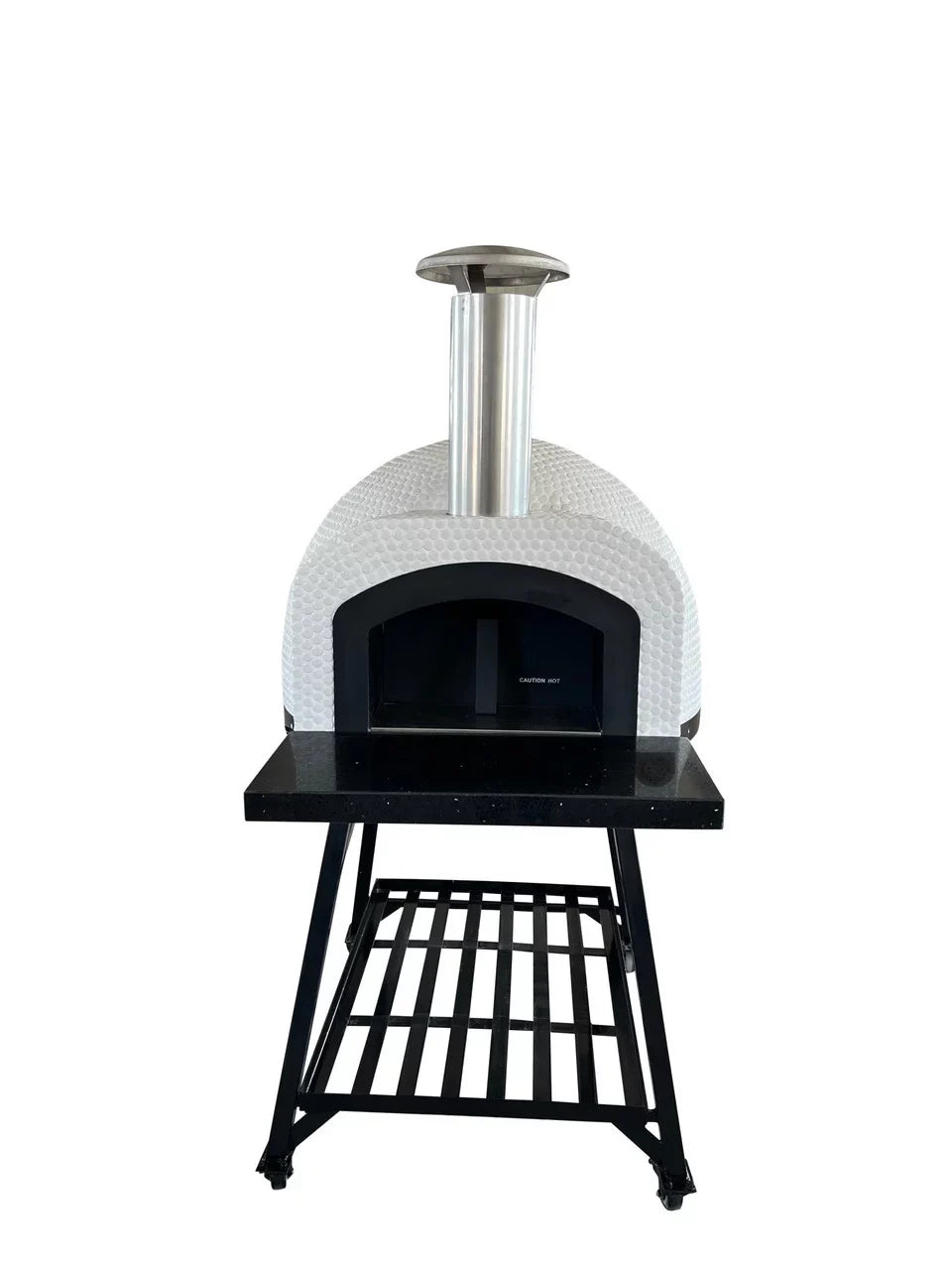 Tiled People Outdoor Pizza Oven / Clay Wood Fired Pizza Ovens with White Penny / Circle Mosaic Tiles - OP81