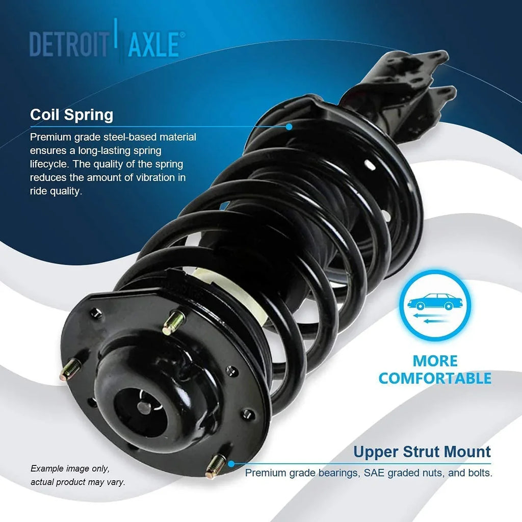 Detroit Axle - Front Struts w/Coil Springs for 2004-2012 Chevy Malibu, 2005-2010 Pontiac G6, 2007-2009 Saturn Aura, 2pc Front Struts Complete Assembly 2006 2008 2010 2011 People