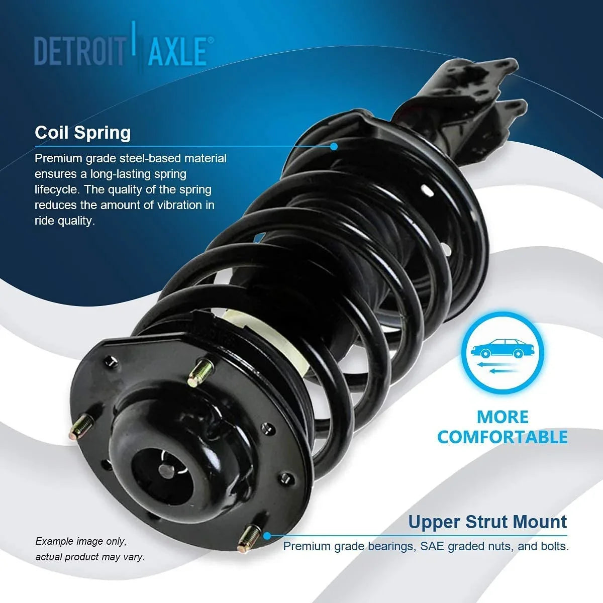 Detroit Axle - Front Struts w/Coil Springs for 2004-2012 Chevy Malibu, 2005-2010 Pontiac G6, 2007-2009 Saturn Aura, 2pc Front Struts Complete Assembly 2006 2008 2010 2011 People