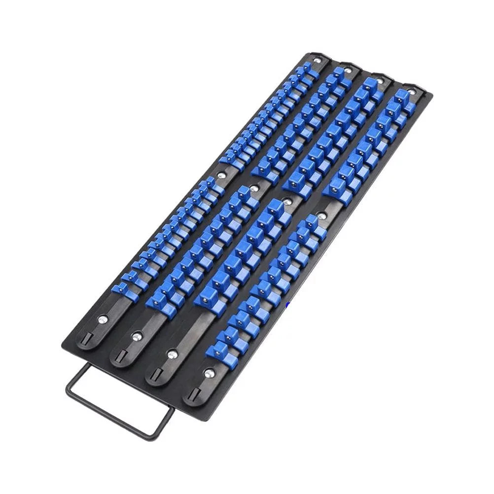 HEMOTON 80 Industrial ABS Socket Wrench Mountable Socket Storage Rail Rack Holder Organize Sliding
