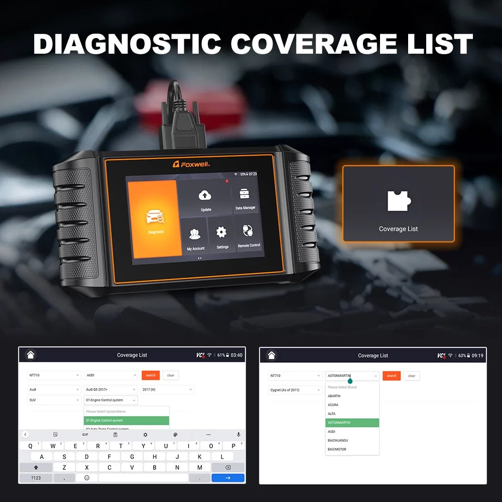 Foxwell NT710 OBD2 Scanner Automotive Bi-Directional Control Scan Tool Full System Car Scanner 30+ Reset Service Automotive Scanner Wireless Code Reader Auto Analyzer Automotive Diagnostic Scanner