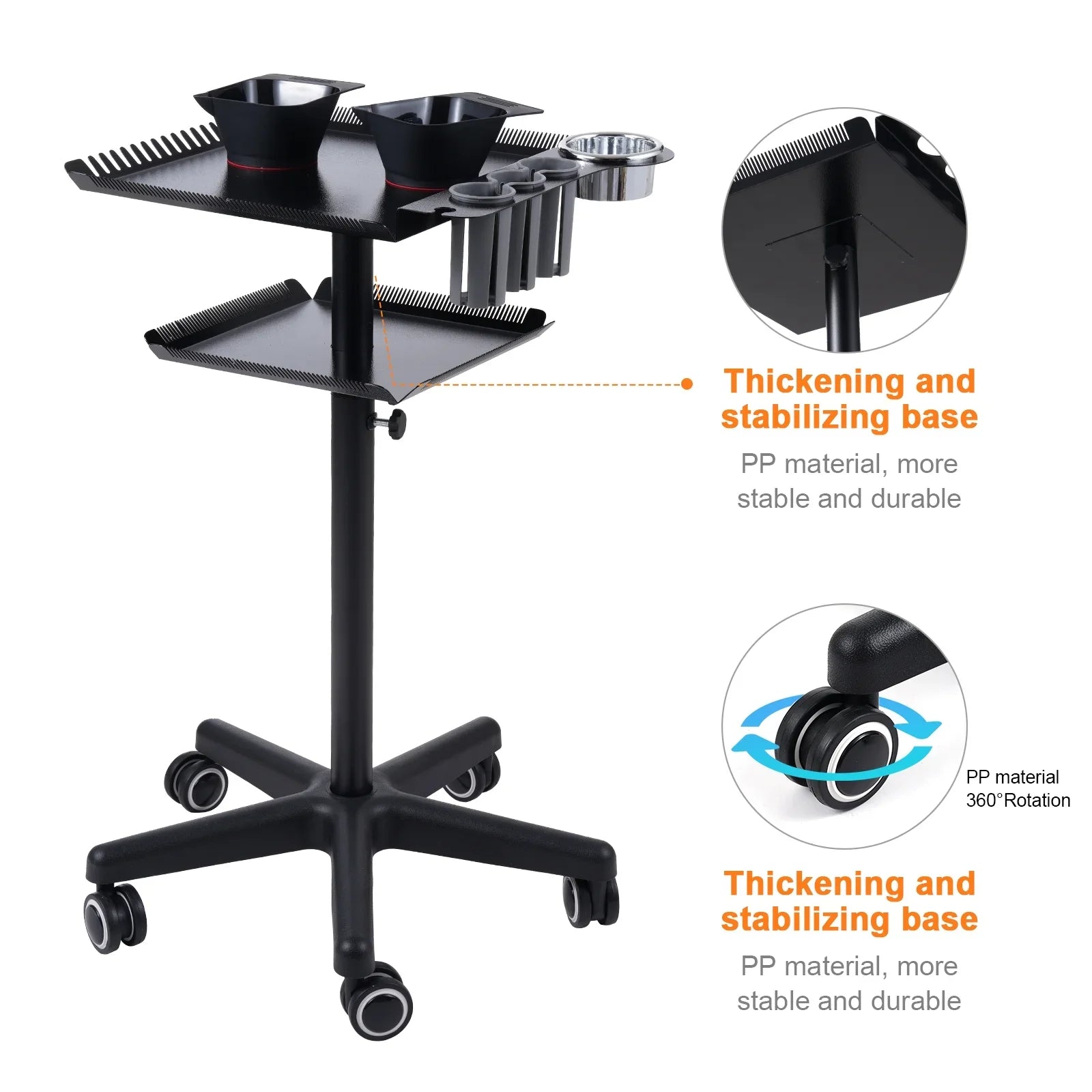 Bestauty Trolley,Station Hair Movable Cart Salons Stand Movable Salon Stand Hair Hair With 2 Adjustable Beauty Salon Clinic 2 Adjustable Salon On Wheels 2-tier Salon Cart Beauty Adjustable Salon Cart