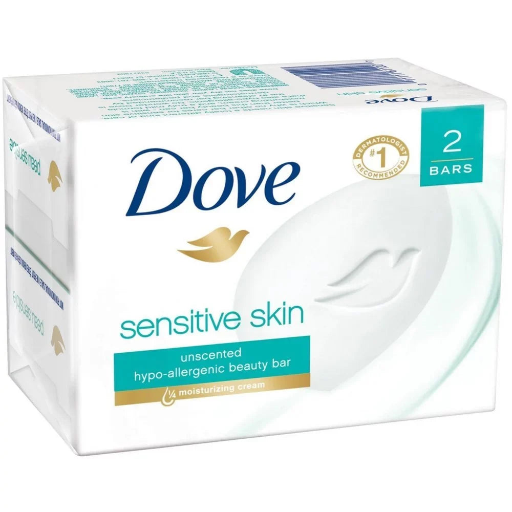 Dove Unscented Beauty Bar, Sensitive Skin 4 Oz, 2 Ea (Pack Of 6)