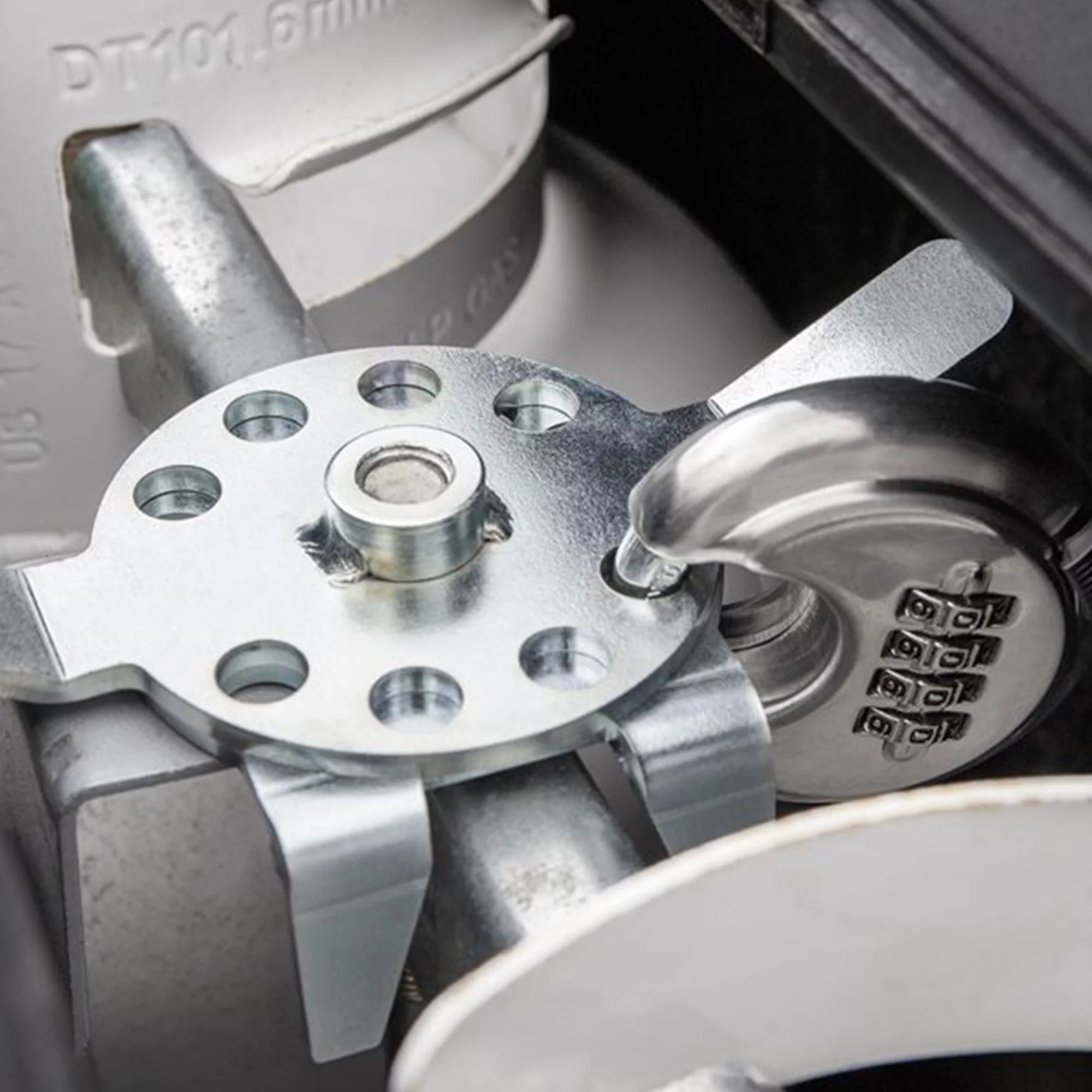 Camco Camper/RV Double Propane Tank Locking Device | Features a Combination Lock for Keyless Access & Heavy-Duty Steel Design (40590)