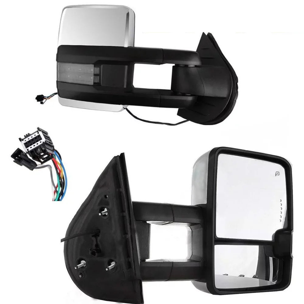 Power Heated Smoke Turn Lamp+Backup Base Tow Mirror For 07-13 Silverado Sierra Fits select: 2007-2014 CHEVROLET SILVERADO, 2007-2013 CHEVROLET TAHOE