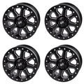 (4 Pack) 4/137 Tusk Uinta Beadlock Wheel 15X7 4.0 + 3.0 Dark For Can-Am Edge Hd10 Pro Dps 2020-2023