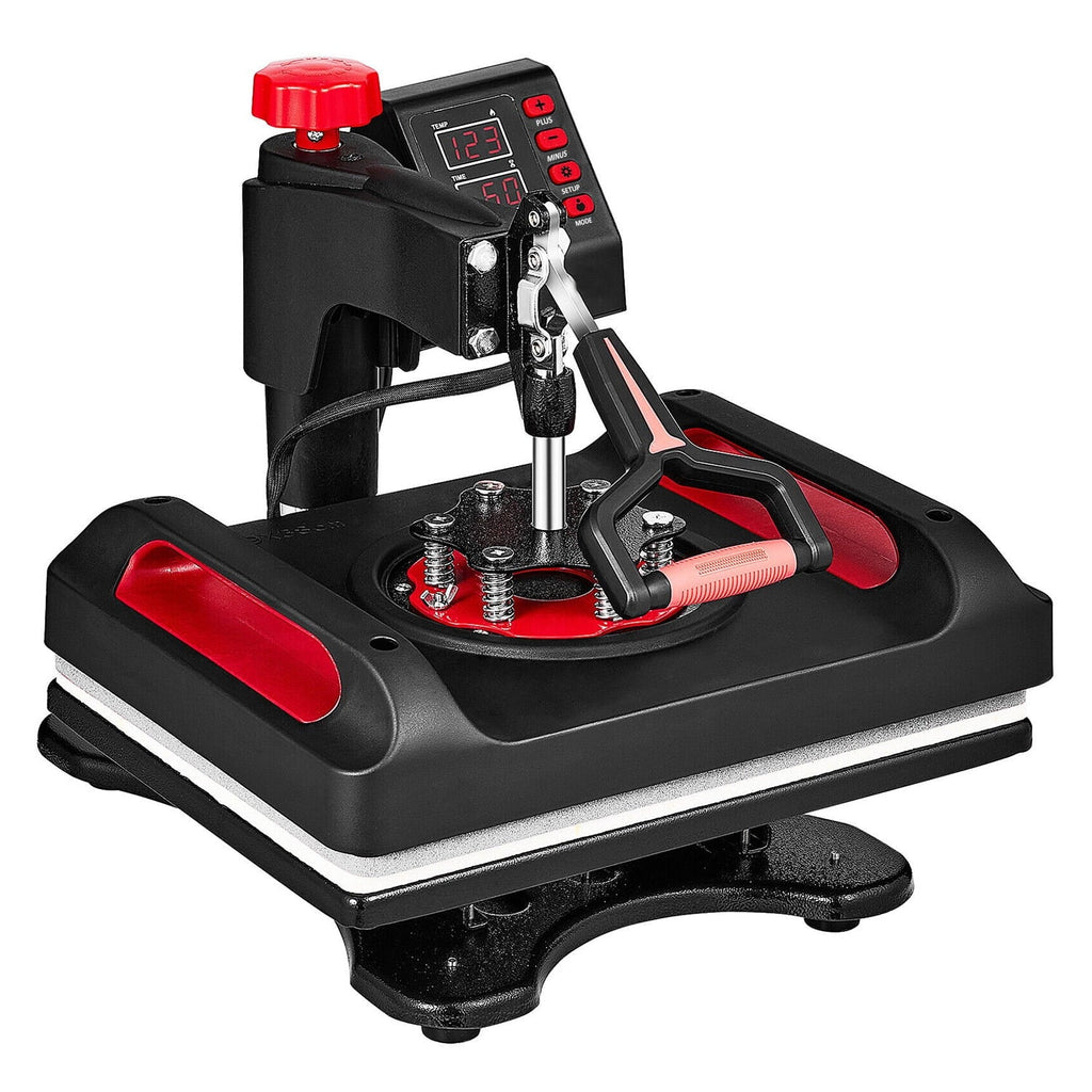 Red Heat Press Machine 8 in 1, 12 x 15 Inches Sublimation Transfer Printer, Digital Precise LCD Control Printing, 360 Swing Away Vinyl Transfer Printer for T-Shirts, Canvas Bag, Pillow, Banner