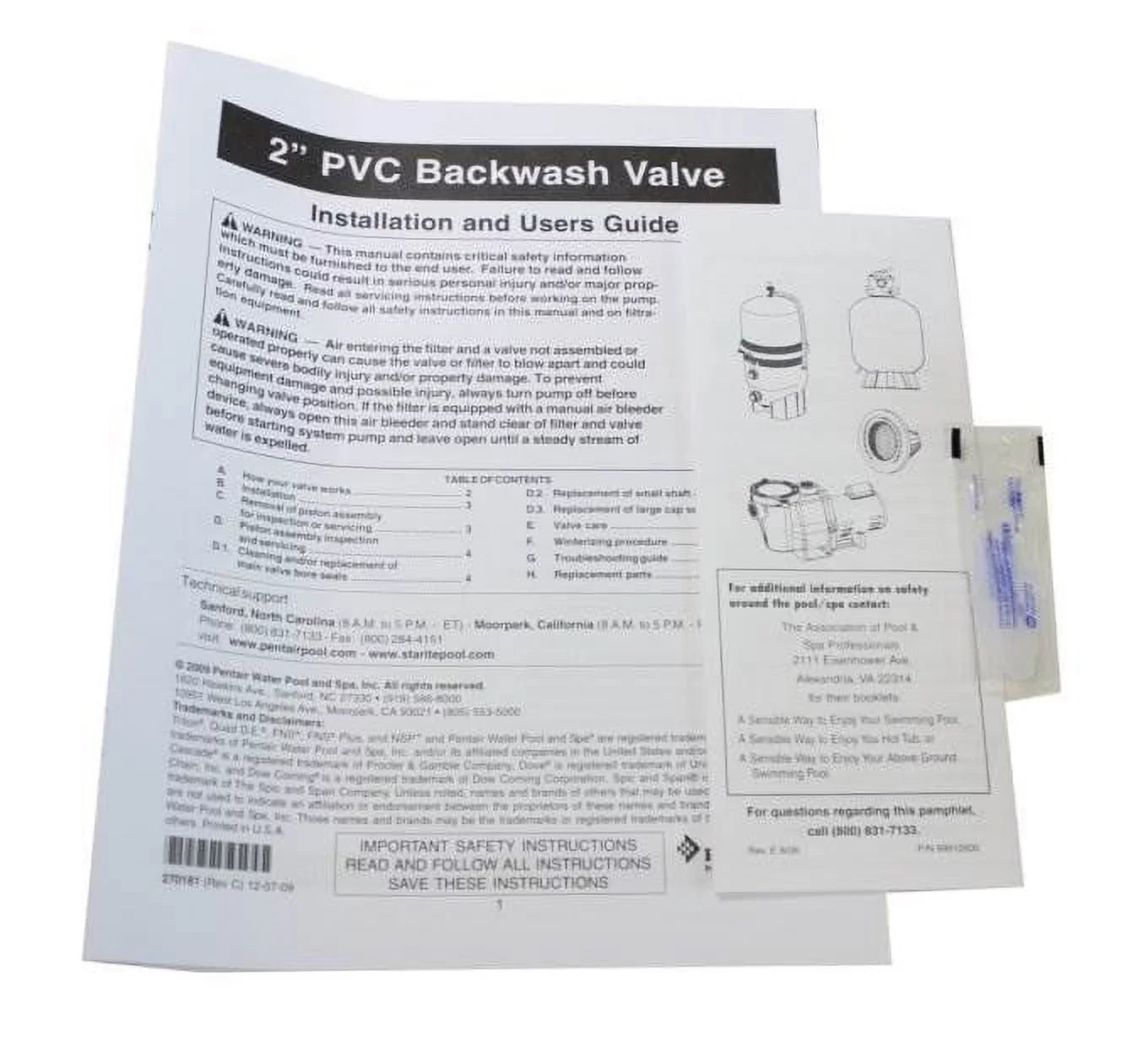 Pentair 263064 2 Inch PVC Slide Pump Backwash Valve for Side Mount Sand/DE Filters